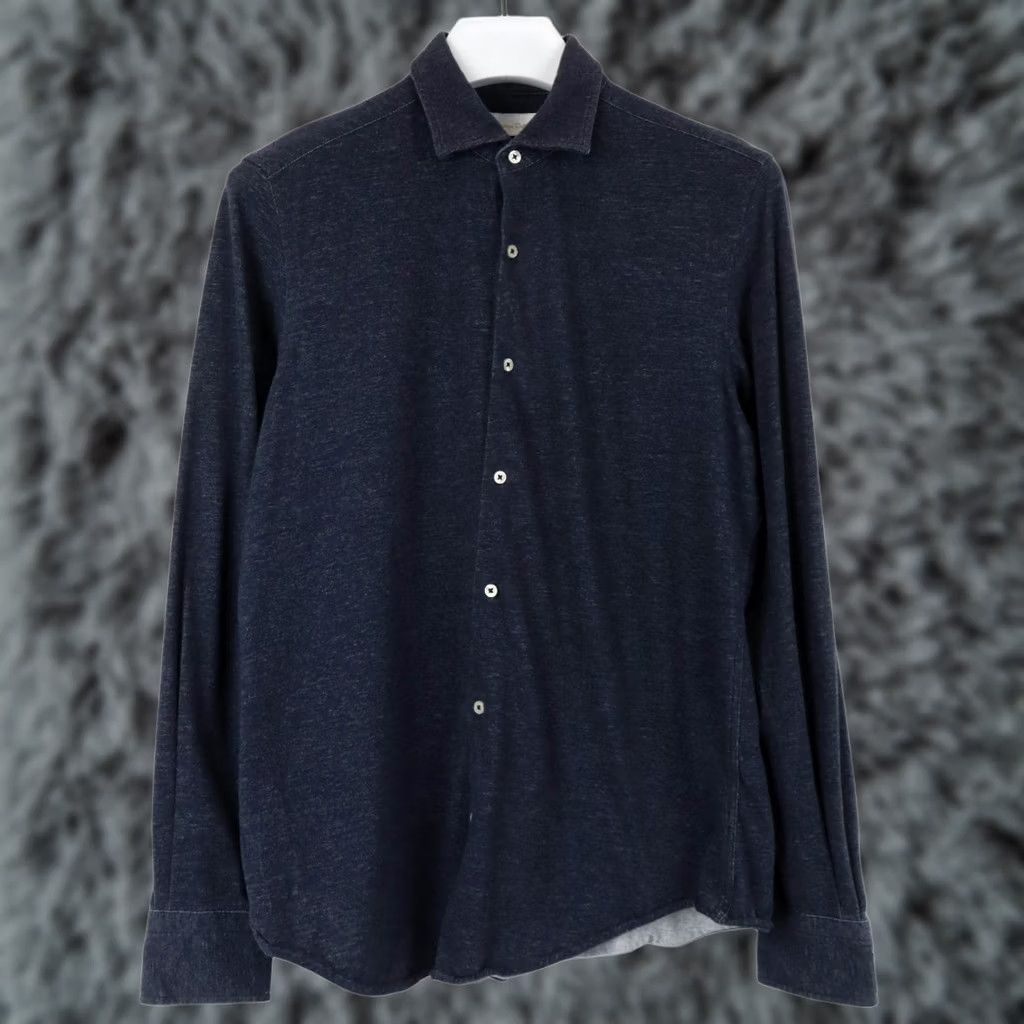 Massimo Dutti Massimo Dutti Finest Fabric Shirt Men's MEDIUM Dark Blue Spread Collar Button Up Size US M / EU 48-50 / 2 - 1 Thumbnail