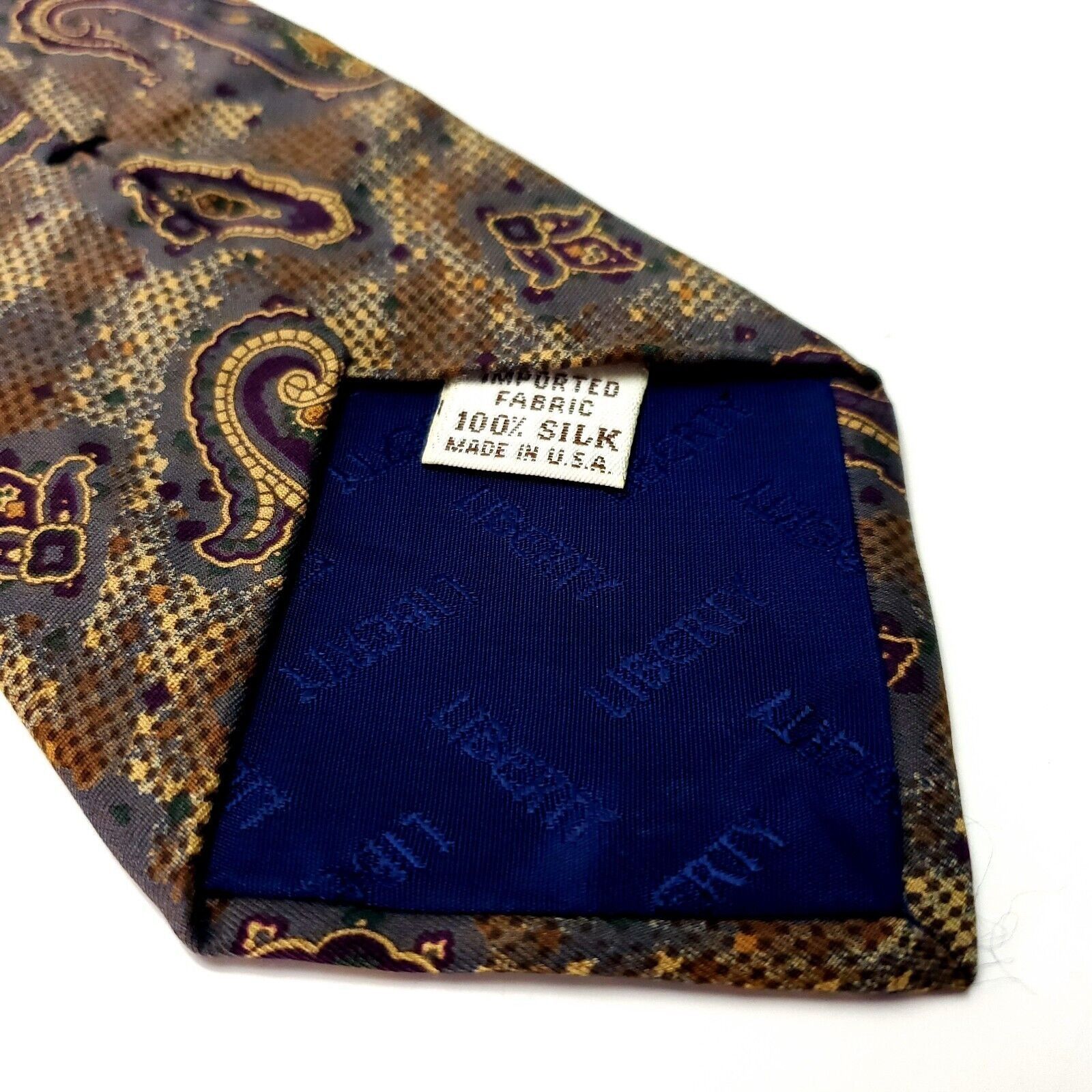 Liberty London Liberty Of London Brown & Grey Silk Tie Woven Short Paisley Size ONE SIZE - 4 Thumbnail