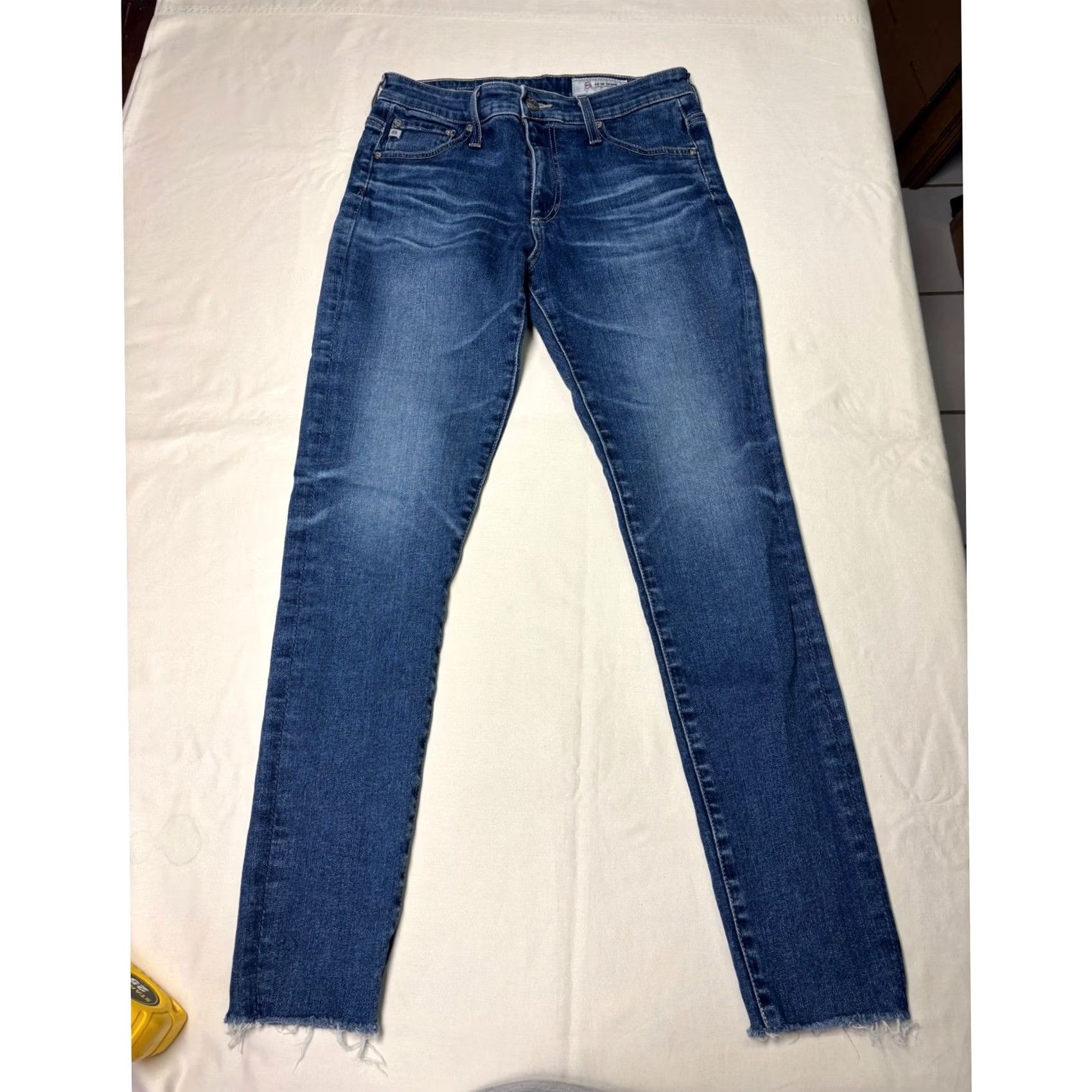 Farah AG Adriano Goldschmied Farrah Skinny Ankle Jeans Blue Frayed Hem Women 28R - Premium Denim Size 28" / US 6 / IT 42 - 2 Thumbnail
