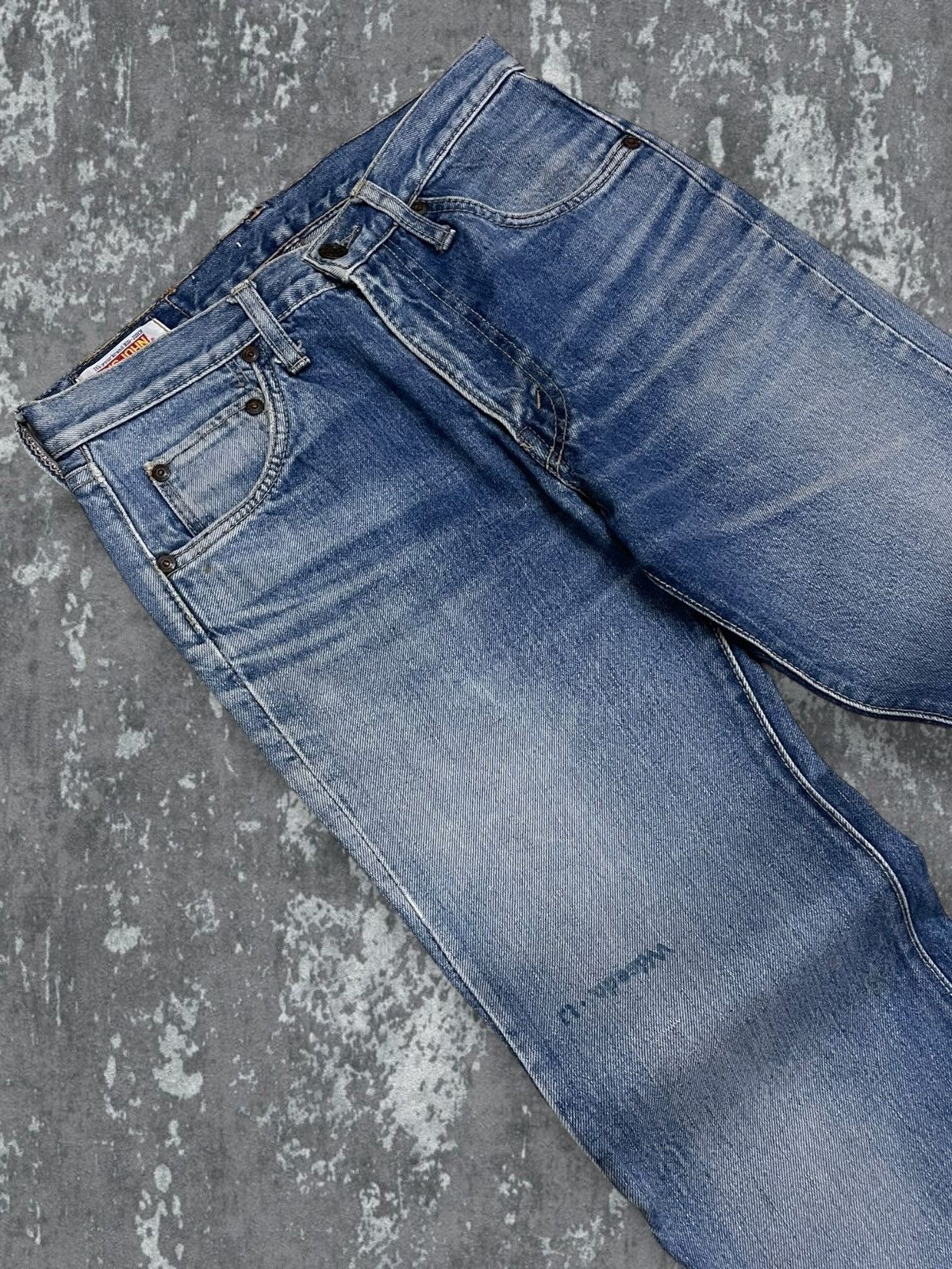 Big John Vintage Designer Big John Talon Zip Flared Distressed Denim Size US 28 / EU 44 - 7 Thumbnail
