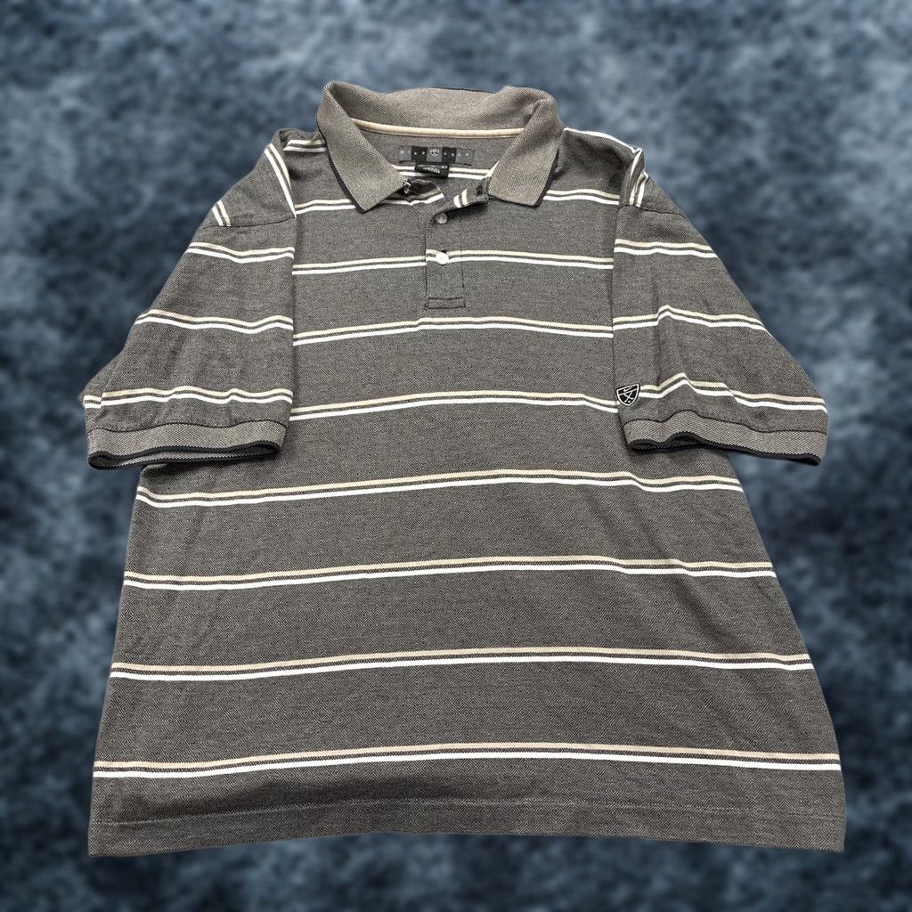 Nike VINTAGE Nike Polo Shirt Mens XL Brown 90s Tiger Woods Golf Striped Polo Shirt Nike Dri-Fit Golf Mens XL Brown 90s Tiger Woods Striped Polo Size US XL / EU 56 / 4 - 1 Thumbnail