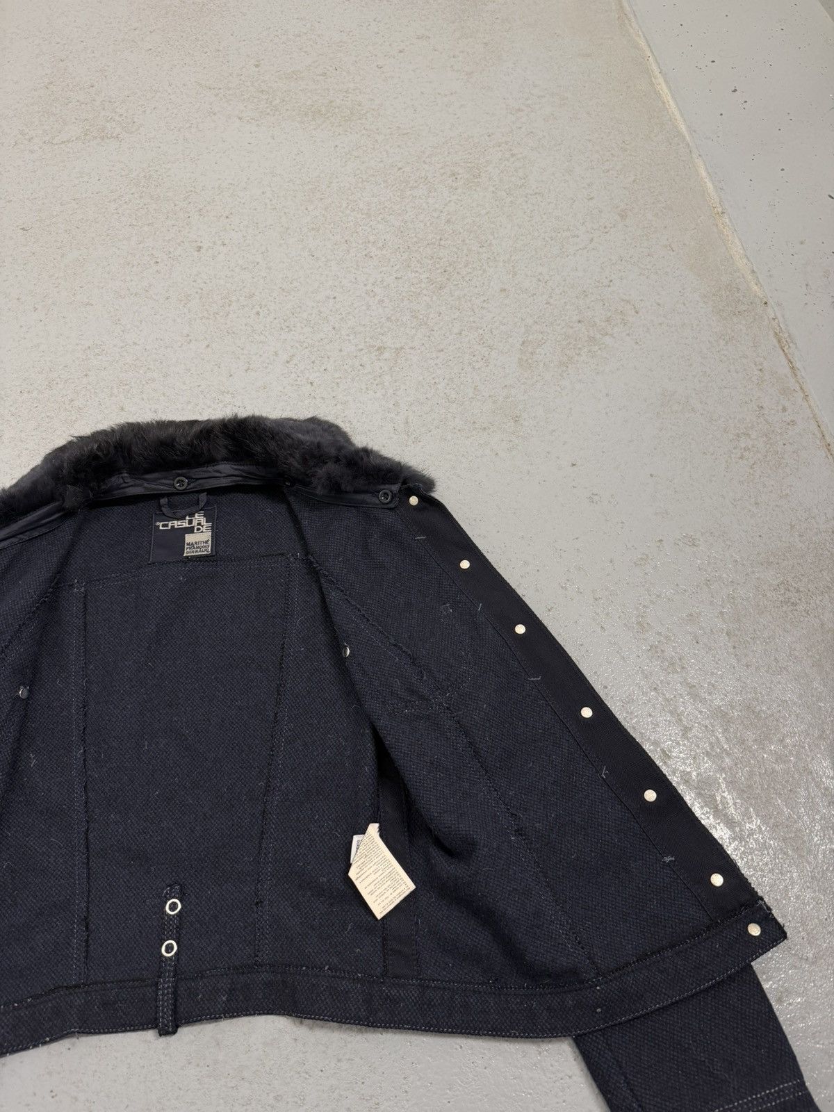 Marithe + Francois Girbaud Vintage 00s Marithe Francois Girbaud Fur Collar Wool Jacket Size XS / US 0-2 / IT 36-38 - 9 Thumbnail
