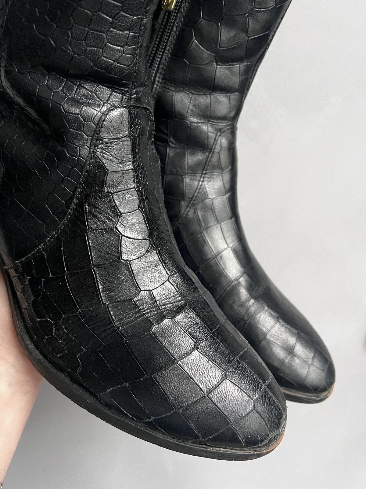 If Six Was Nine Crocodile leather hedi slimane style avant garde boots 90s Size US 8 / EU 41 - 5 Thumbnail
