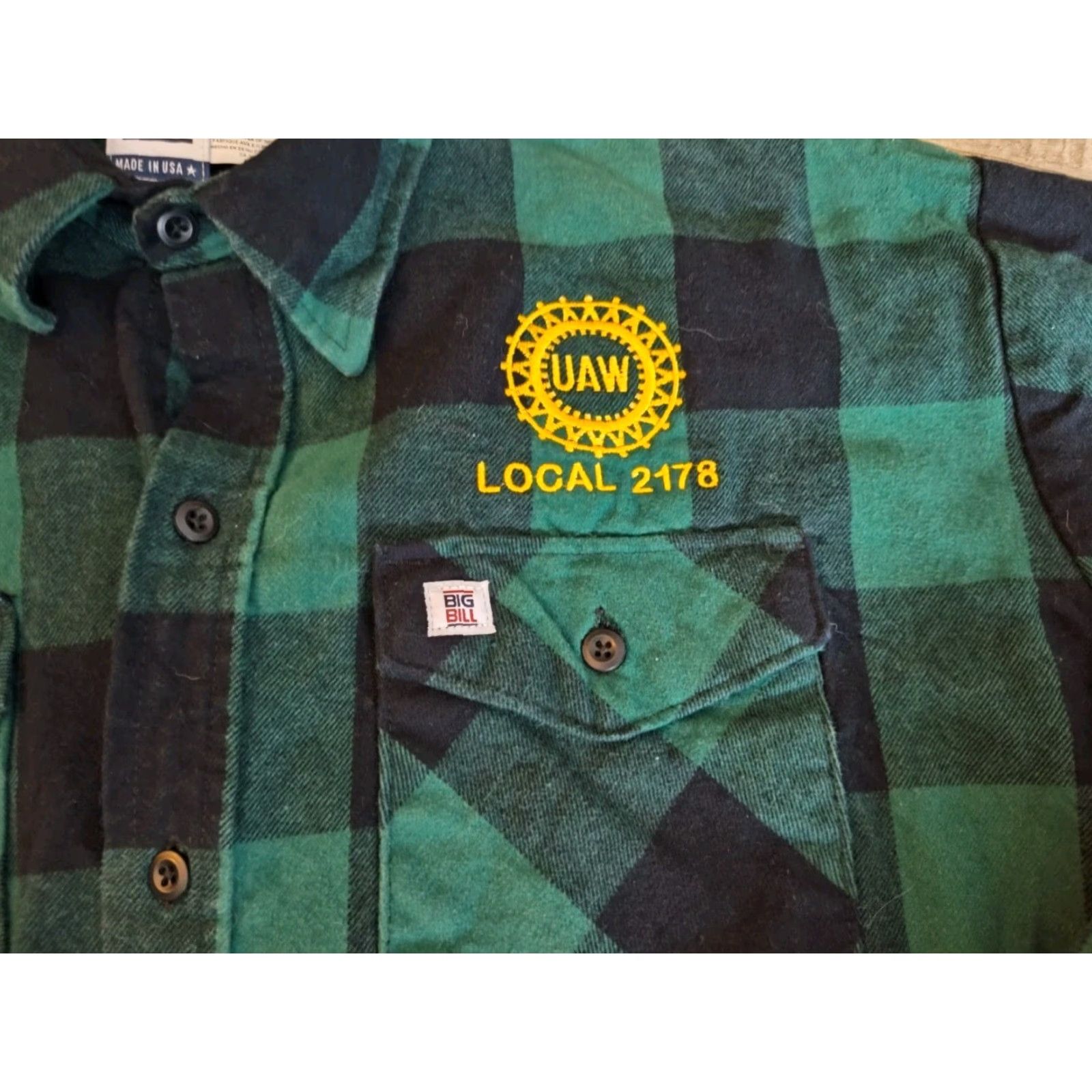 Vintage VINTAGE Big Bill Workwear Shirt Men XL Green Plaid Flannel Heavyweight Western Casual Size US XL / EU 56 / 4 - 6 Thumbnail