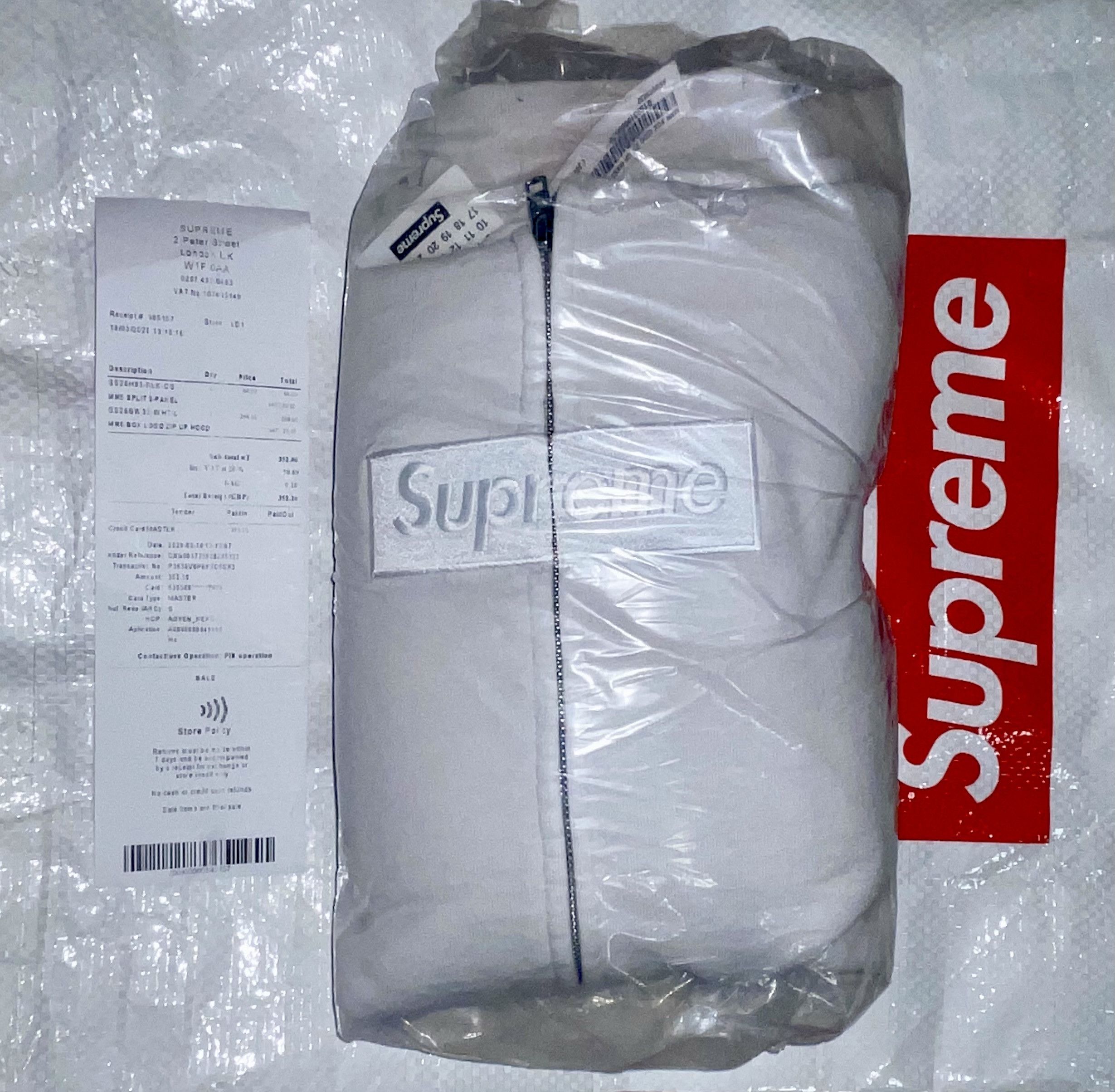 Supreme Maison Margiela White Zip Up Box Logo S/S 26 In Hand