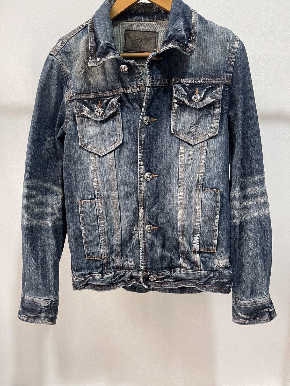 If Six Was Nine 2000s Angel Equal Trashed Denim Jacket A5 Size US S / EU 44-46 / 1 - 7 Thumbnail