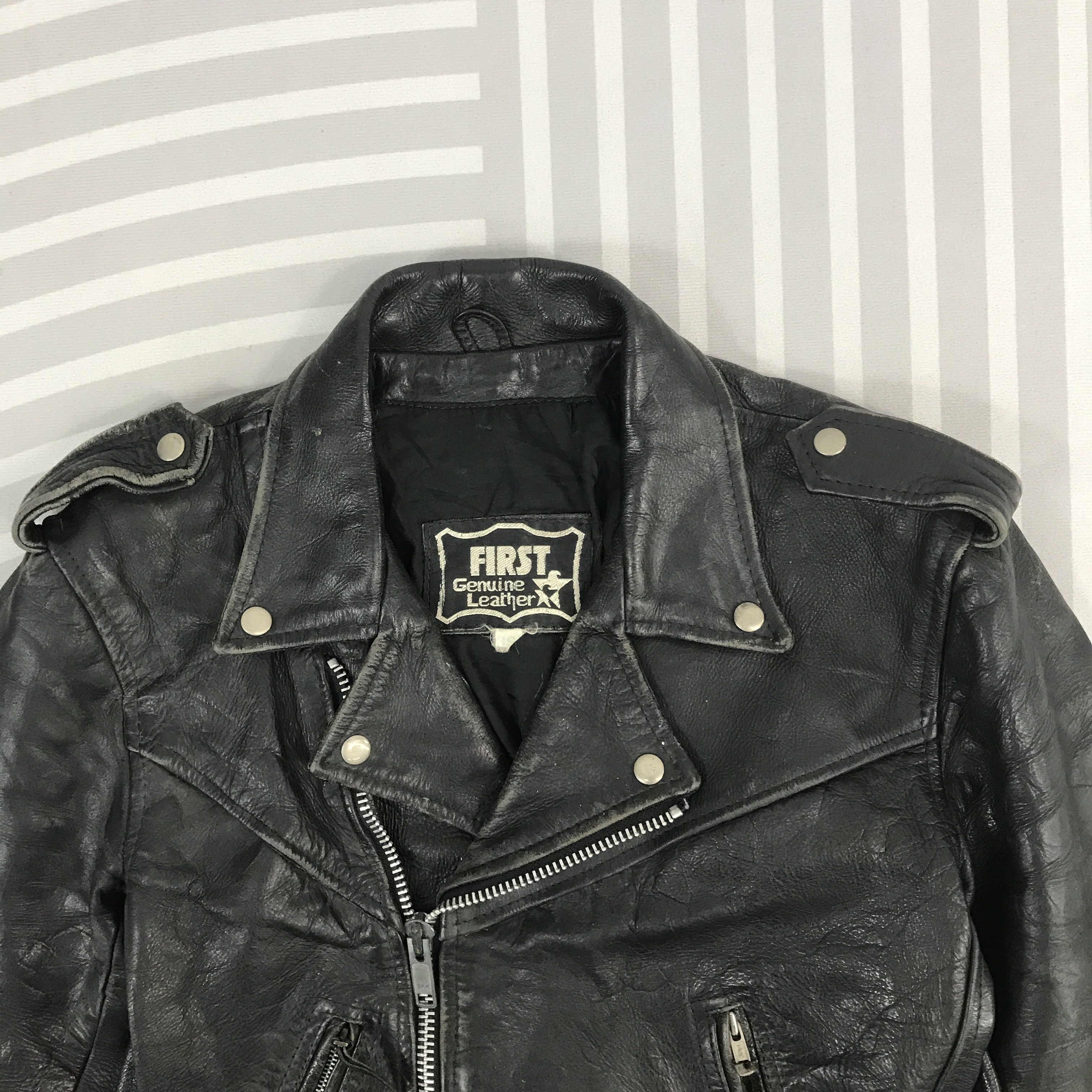 First MFG Co. × Vintage Vintage First Genuine Leather Double collar Jacket Size US S / EU 44-46 / 1 - 2 Thumbnail