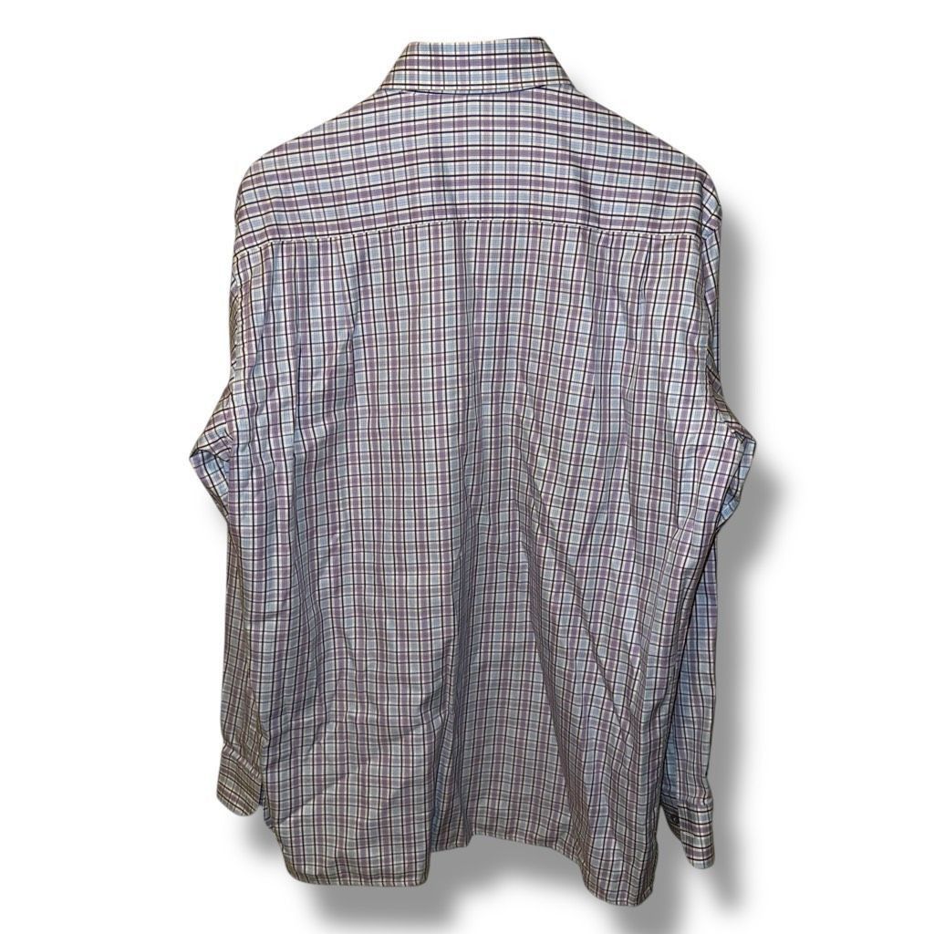 Ermenegildo Zegna Ermenegildo Zegna Purple & Blue Check Button Down Shirt Size Size US L / EU 52-54 / 3 - 11 Thumbnail