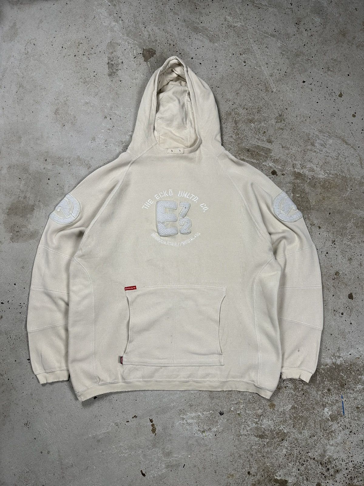 Ecko Unltd. × Vintage Vintage y2k Ecko Unltd Knit Hoodie Sweater Rare Multi Logo Size US L / EU 52-54 / 3 - 1 Thumbnail