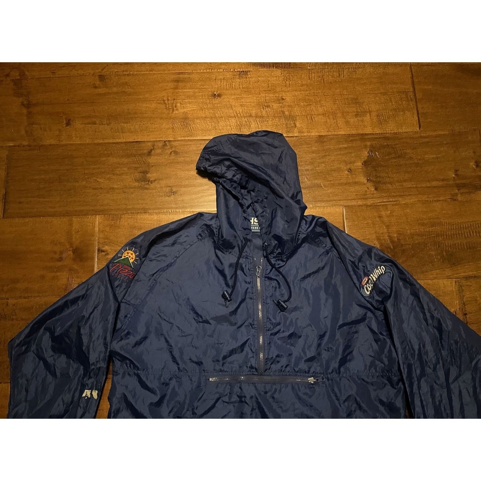 Vintage Vintage Kraft Cool Whip Pizza Company 1/2 Zip Pullover Anorak Light Jacket XL Men Blue Nylon Embroidered Logo Windshell Jacket Size US XL / EU 56 / 4 - 2 Thumbnail