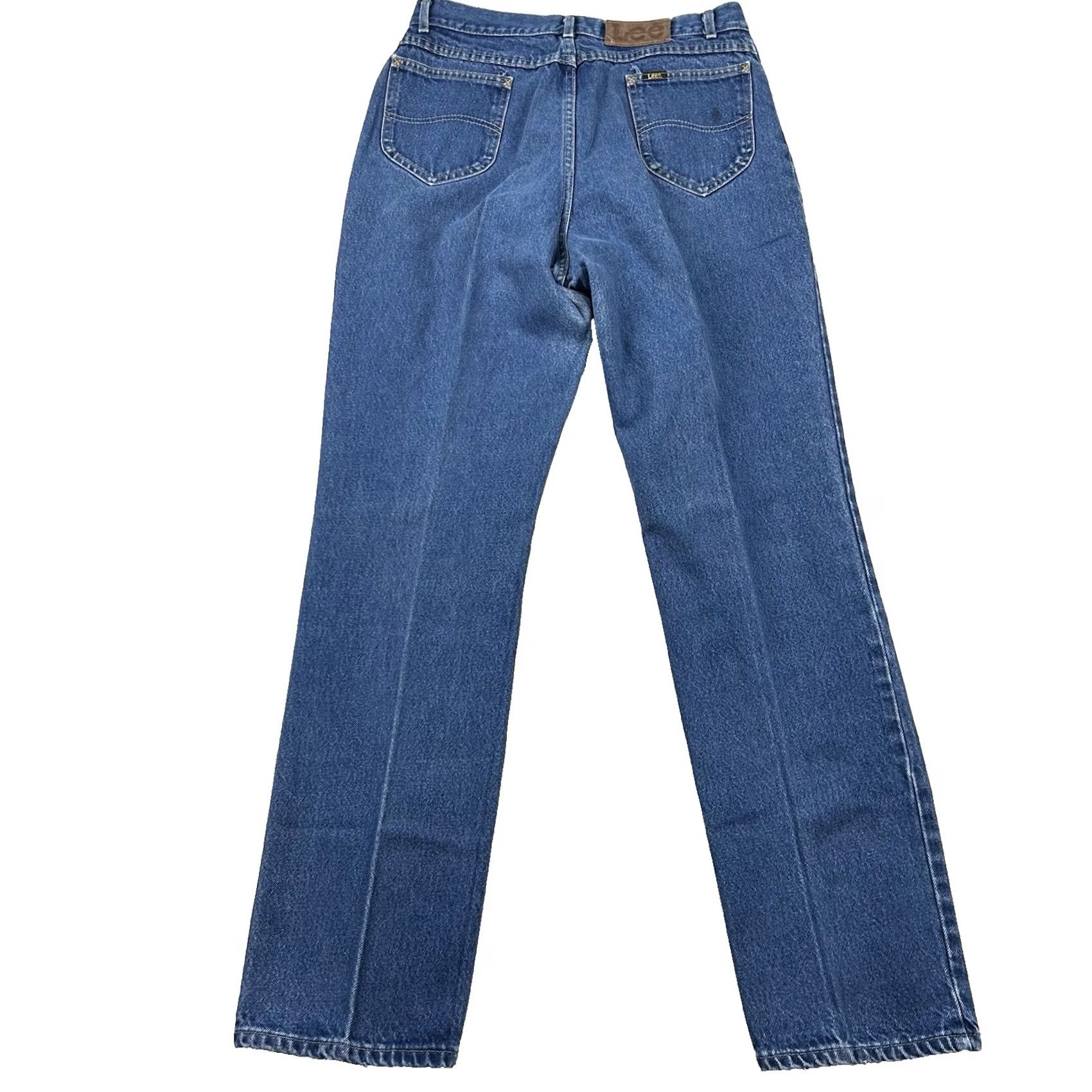 Lee VINTAGE Lee Jeans Womens 16L Long 28x32 High Rise 80s 90s Mom Straight Riders Jeans 5-Pocket Denim Blue 100% Cotton Womens Size 38" / US 16 / IT 52 - 2 Thumbnail