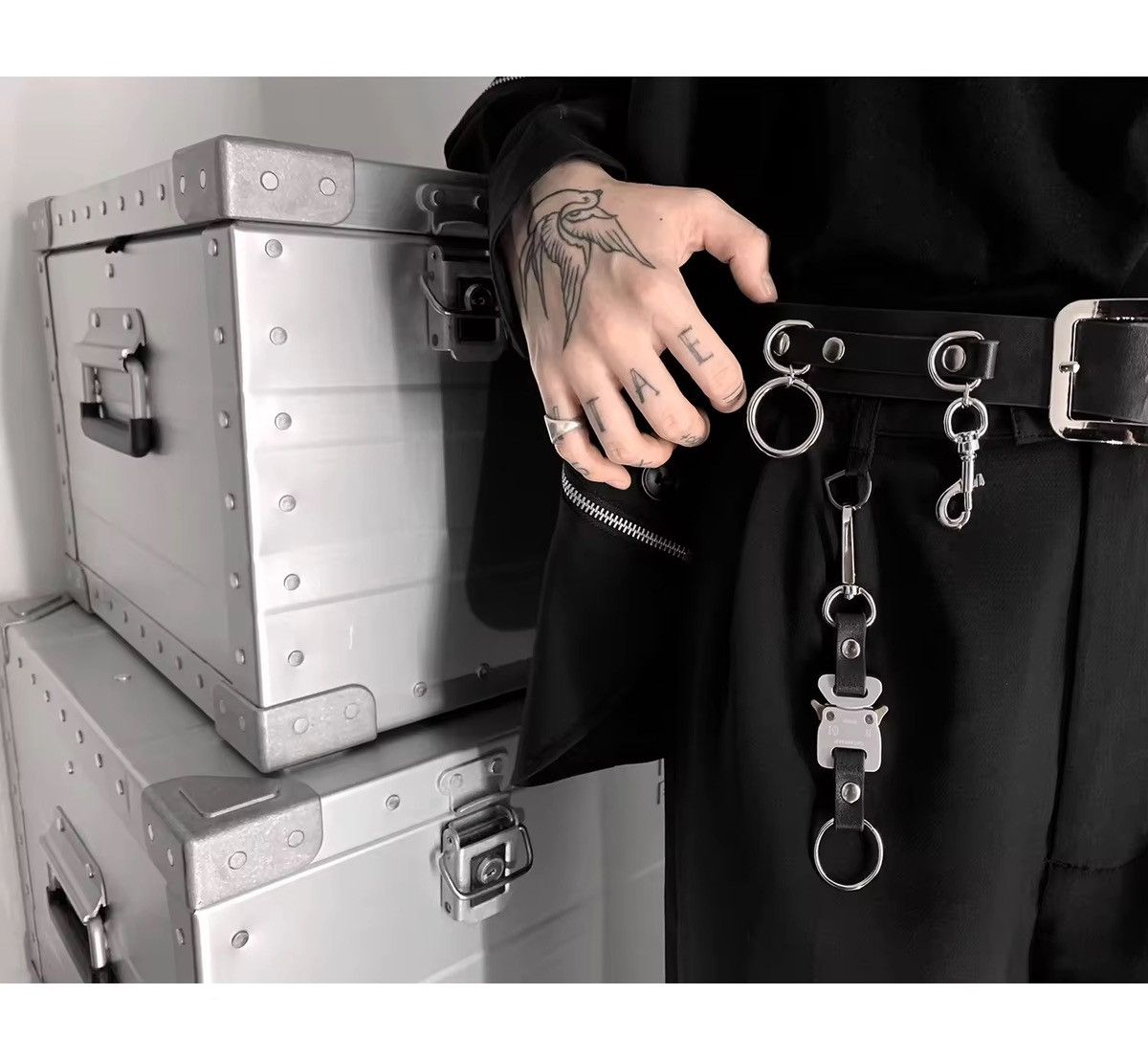 Japanese Brand × Jewelry Fashion Multifunctional Cowhide Ieather Pants Chain Size ONE SIZE - 6 Thumbnail