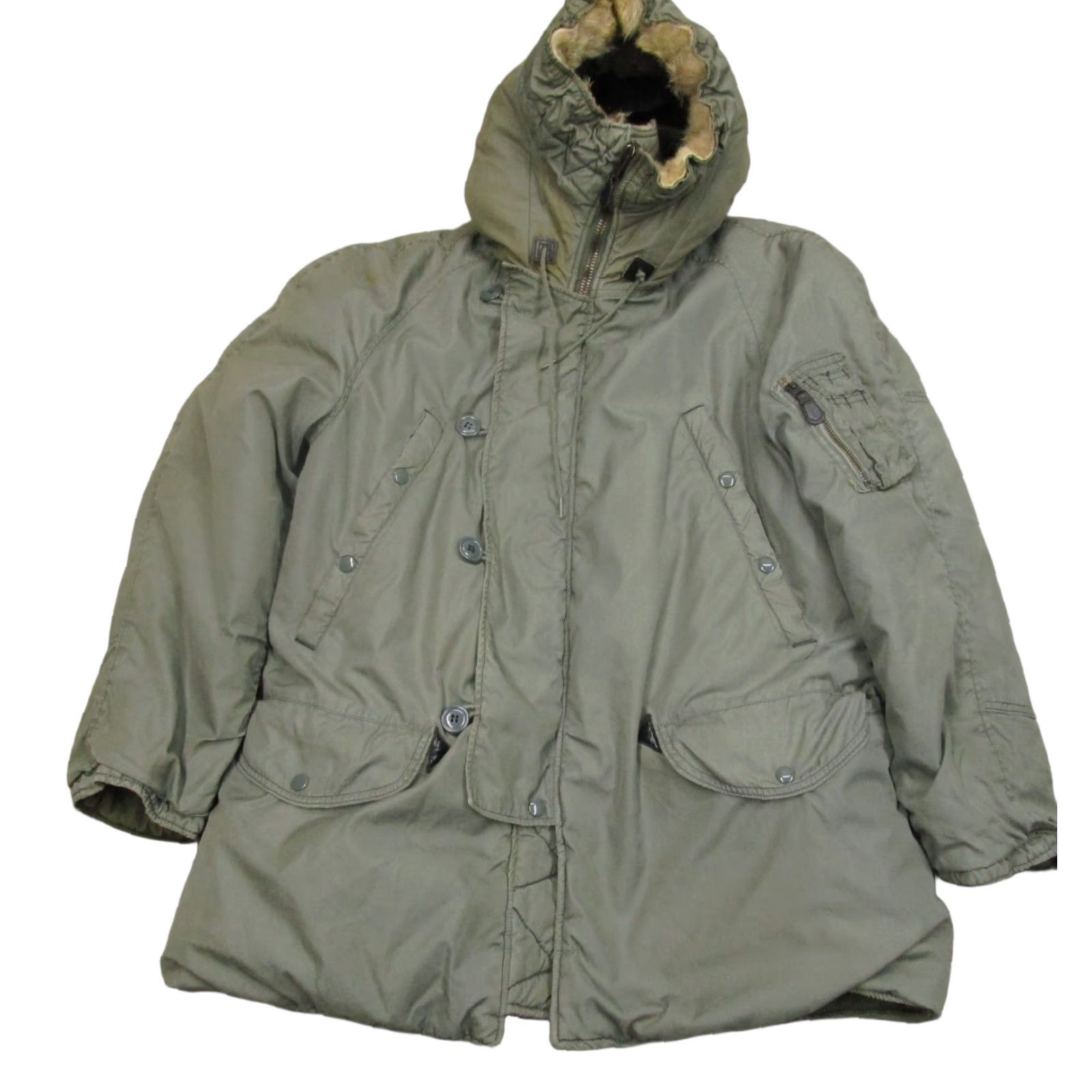 Vintage VINTAGE USAF Parka Coat Men M Green NF-3B Vietnam Military Fur Hood Winter Outdoor Army USA 60s 70s Size US M / EU 48-50 / 2 - 1 Thumbnail