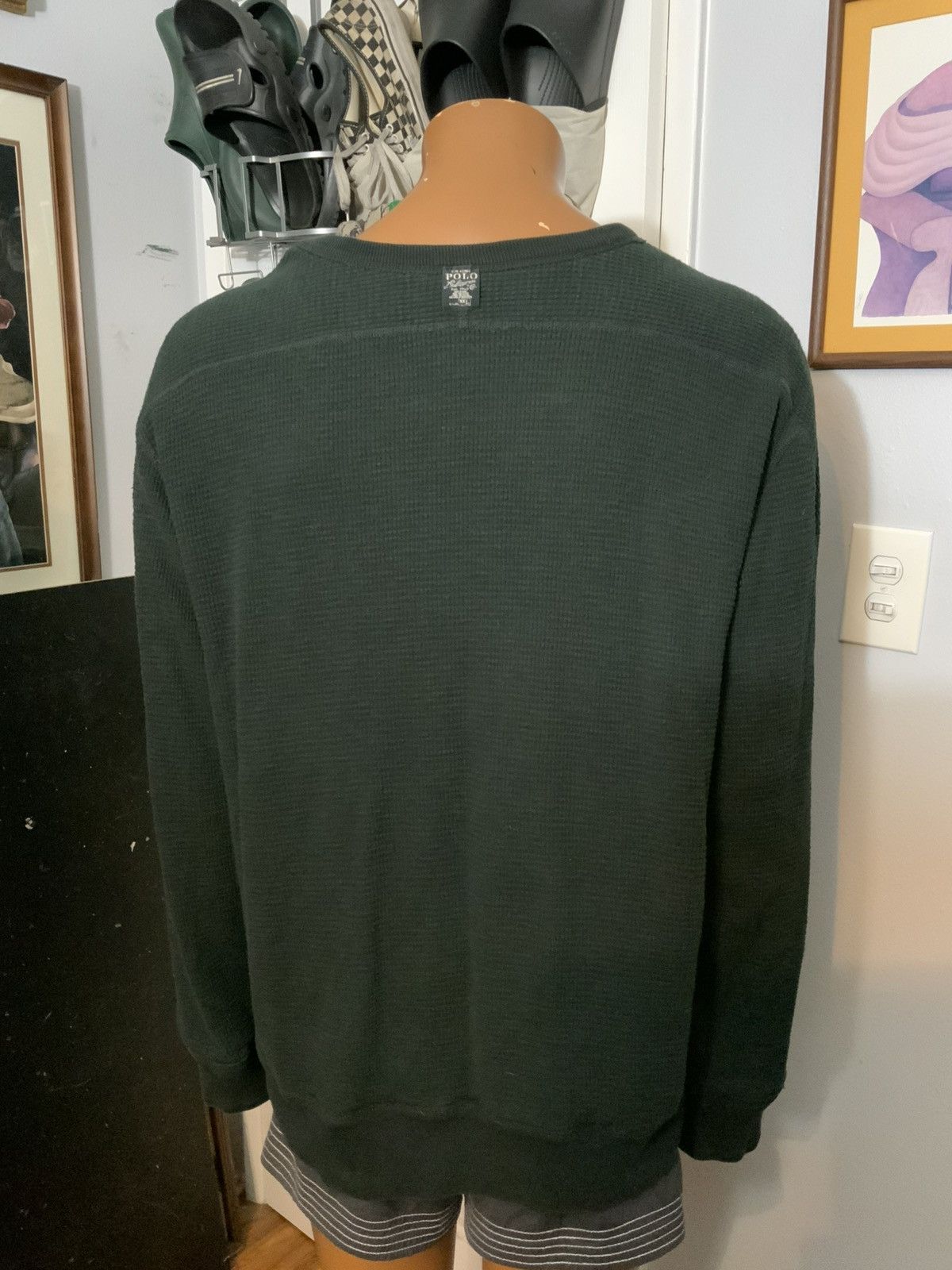 Polo Ralph Lauren Polo Ralph Lauren Reversible Waffle Knit Thermal Sweatshirt Size US XXL / EU 58 / 5 - 16 Thumbnail