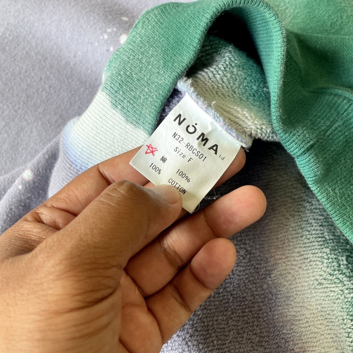 Beams Japan × Designer × NOMA t.d Very Rare NOMA td x Ray Beams “Lilies” Hand Dye Sweatshirt Size US XL / EU 56 / 4 - 7 Thumbnail