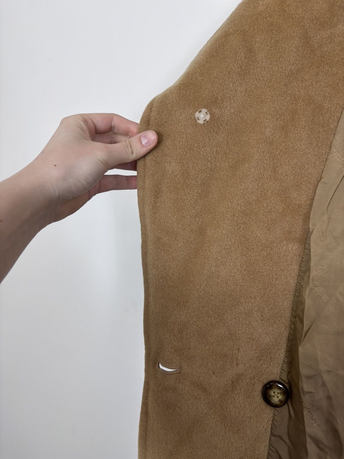 Max Mara Max Mara Women’s Camel Brown Wool Fur Oversized Icon Coat Size L / US 10 / IT 46 - 15 Thumbnail