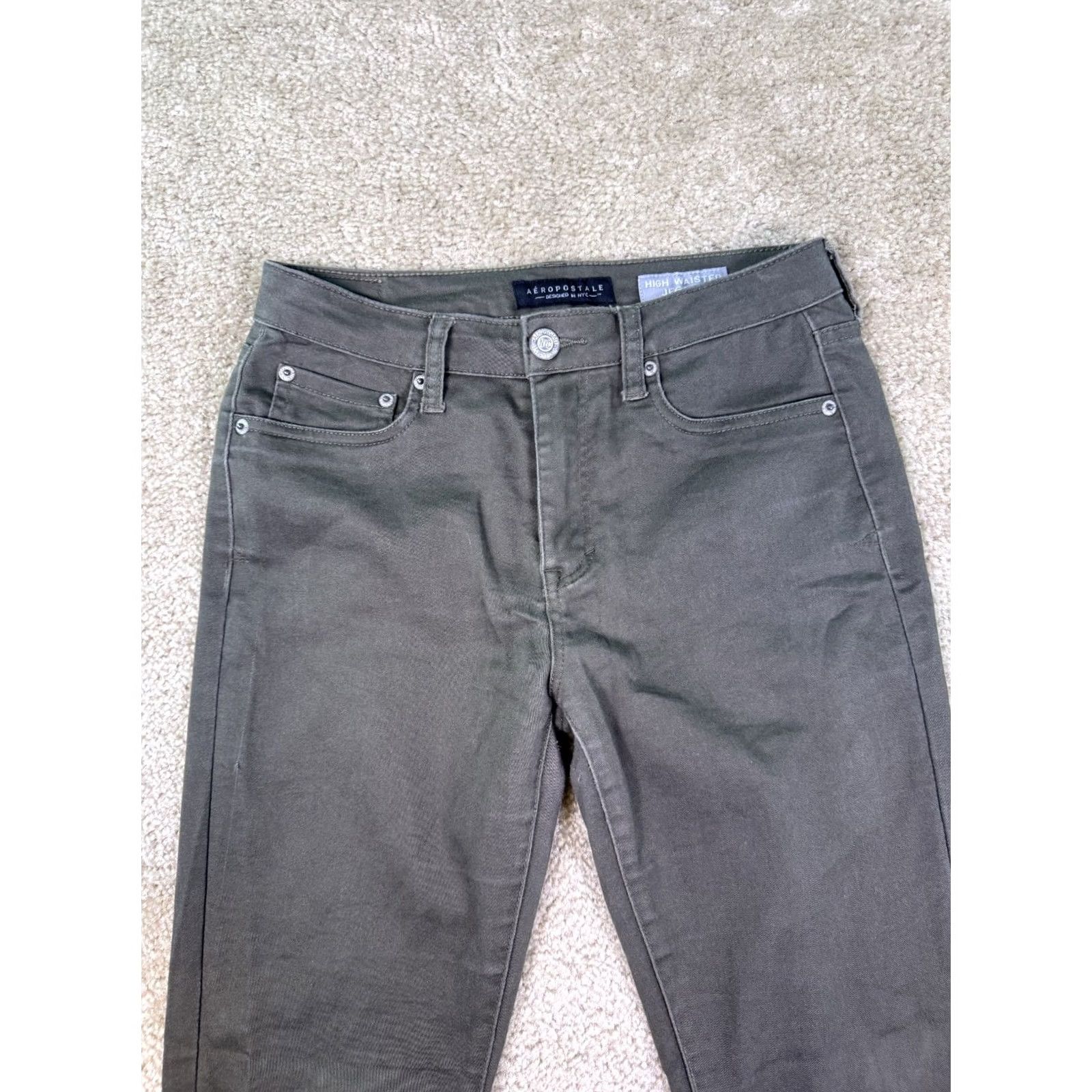 Vintage Aeropostale High Waisted Jegging Jeans Womens Size 4 Short Blue Stretch Denim Size 27" / US 4 / IT 40 - 2 Thumbnail
