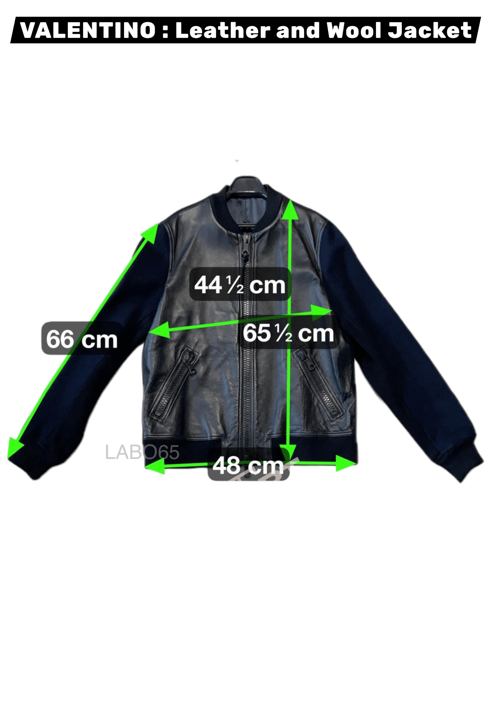 Valentino VALENTINO » Leather & Wool Bomber Jacket // Black+Navy Size US S / EU 44-46 / 1 - 7 Thumbnail