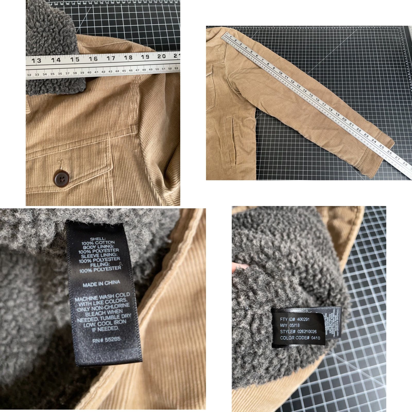 Express Express Jacket Adult Large Brown Sherpa Lined Corduroy Trucker Button Front Size US L / EU 52-54 / 3 - 8 Thumbnail