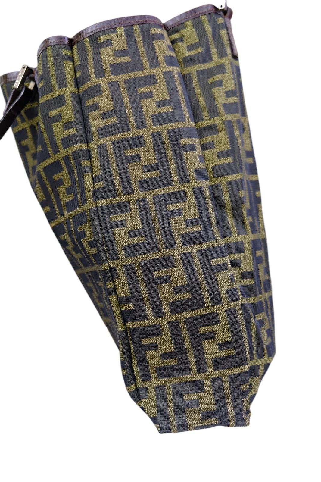 Fendi Vintage fendi zucca tote bag with brown leather pouch bag Size ONE SIZE - 8 Thumbnail