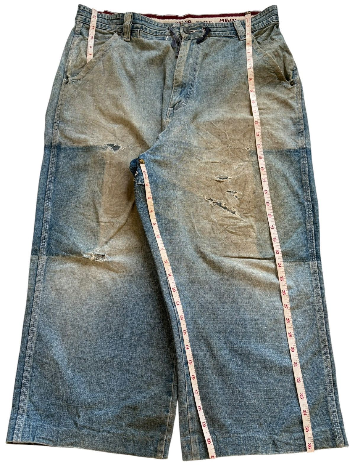 Enyce × Japanese Brand Vintage Japanese Brand Mud Wash Distress Rip Wide Leg Jean Size US 36 / EU 52 - 13 Thumbnail