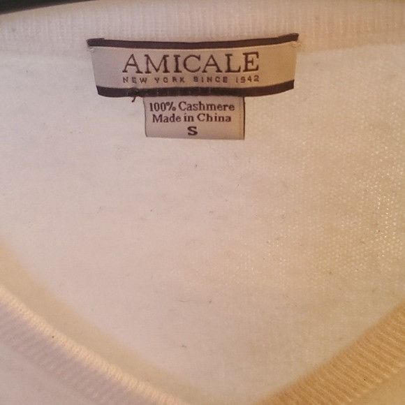 Vintage Amicale Cashmere 100% Vneck Long Slv Sz. S Sweater Size S / US 4 / IT 40 - 3 Thumbnail