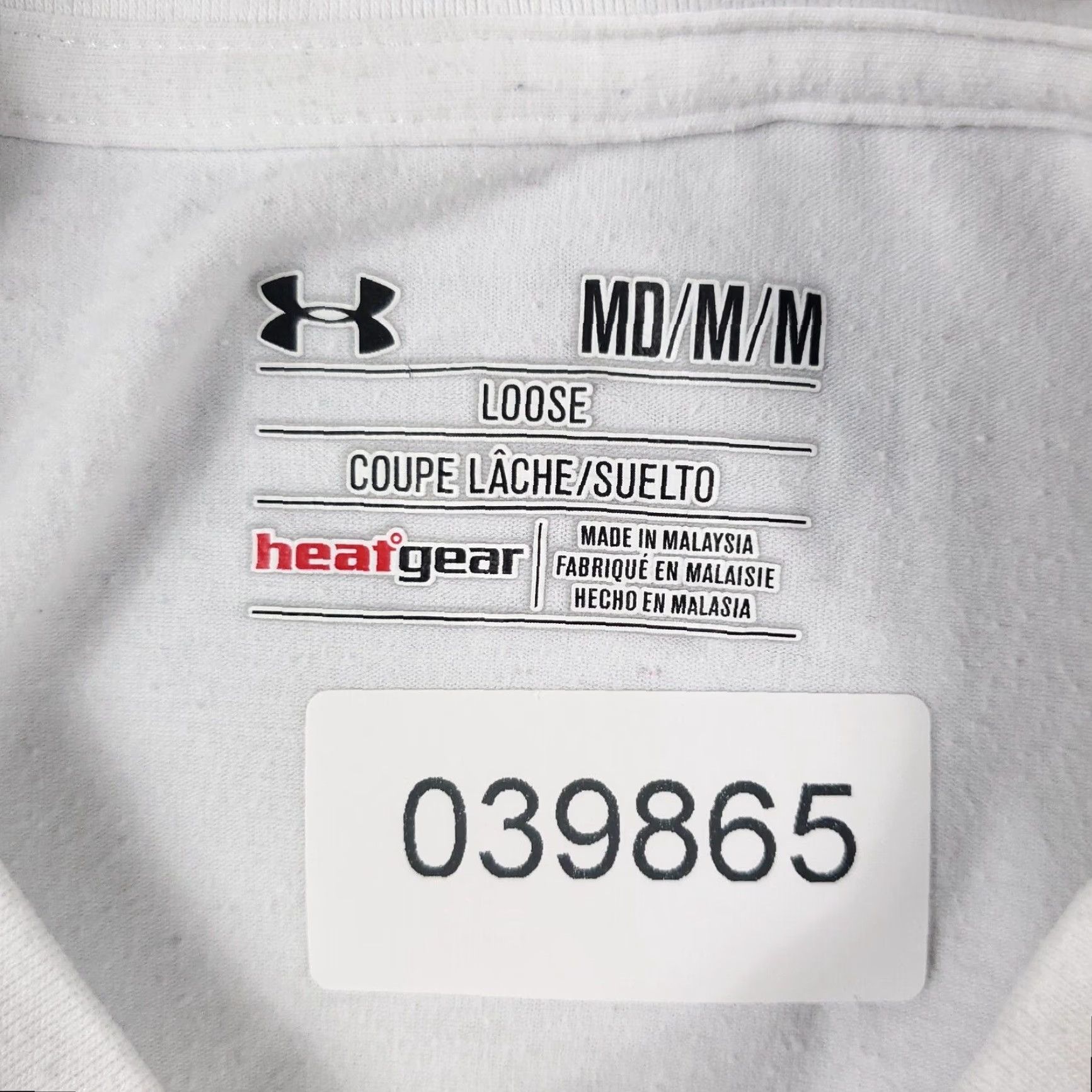 Under Armour Under Armour Rock Project T Shirt Mens Medium White Gray Striped Short Sleeve Size US M / EU 48-50 / 2 - 7 Thumbnail