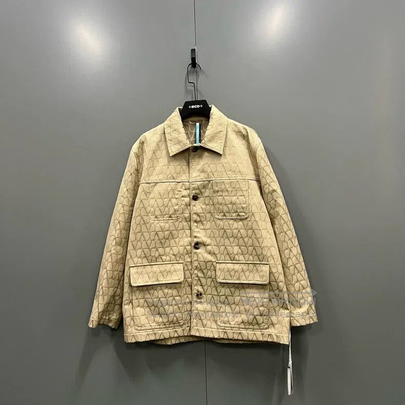 Valentino Valentino Khaki full printed logo jacket Size US L / EU 52-54 / 3 - 1 Thumbnail