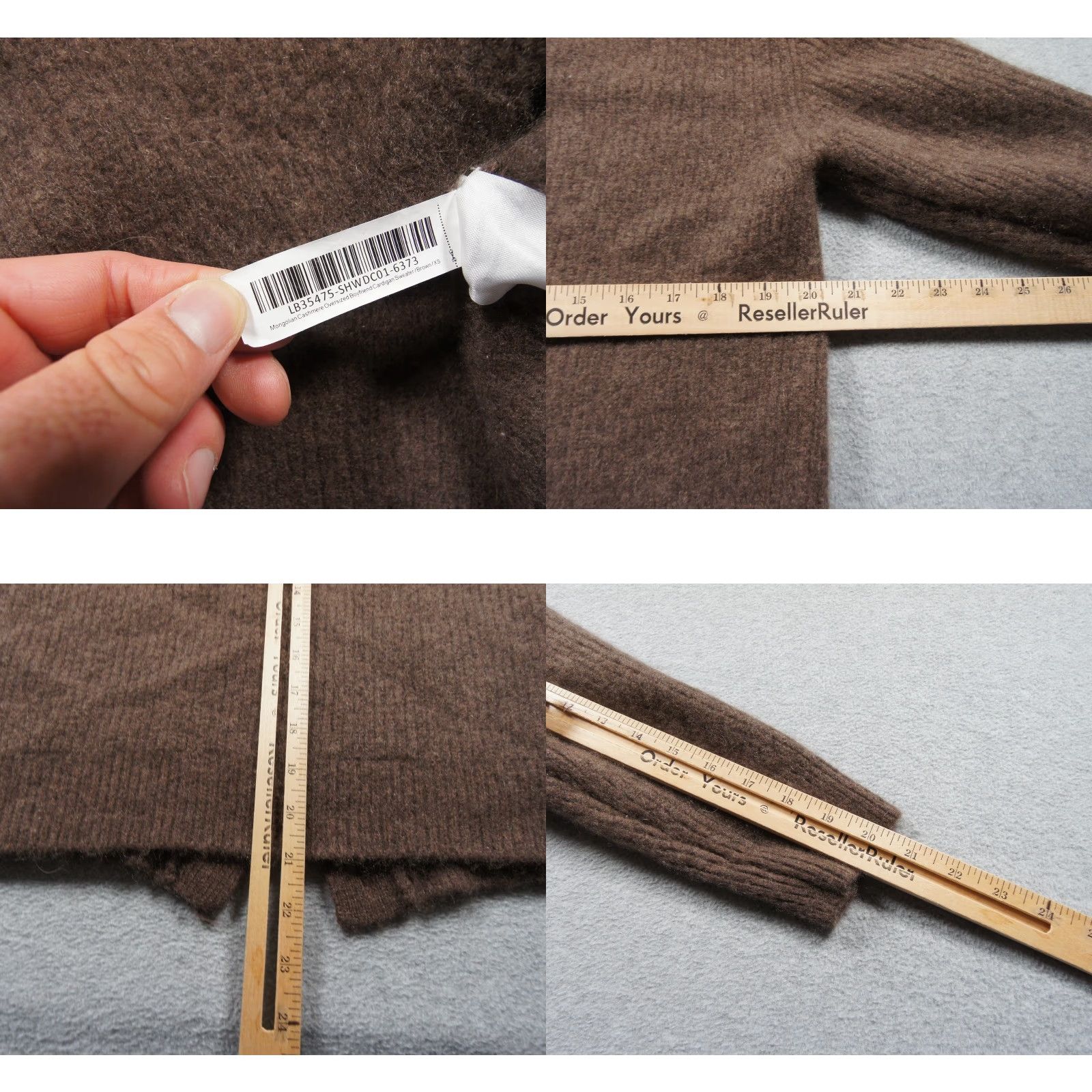 Quince Quince Sweater Womens XS Brown Cardigan Oversized Cashmere Boyfriend Short Sleeve Knit All Seasons Cardigan Mens Womens GirLs Size XS / US 0-2 / IT 36-38 - 8 Thumbnail