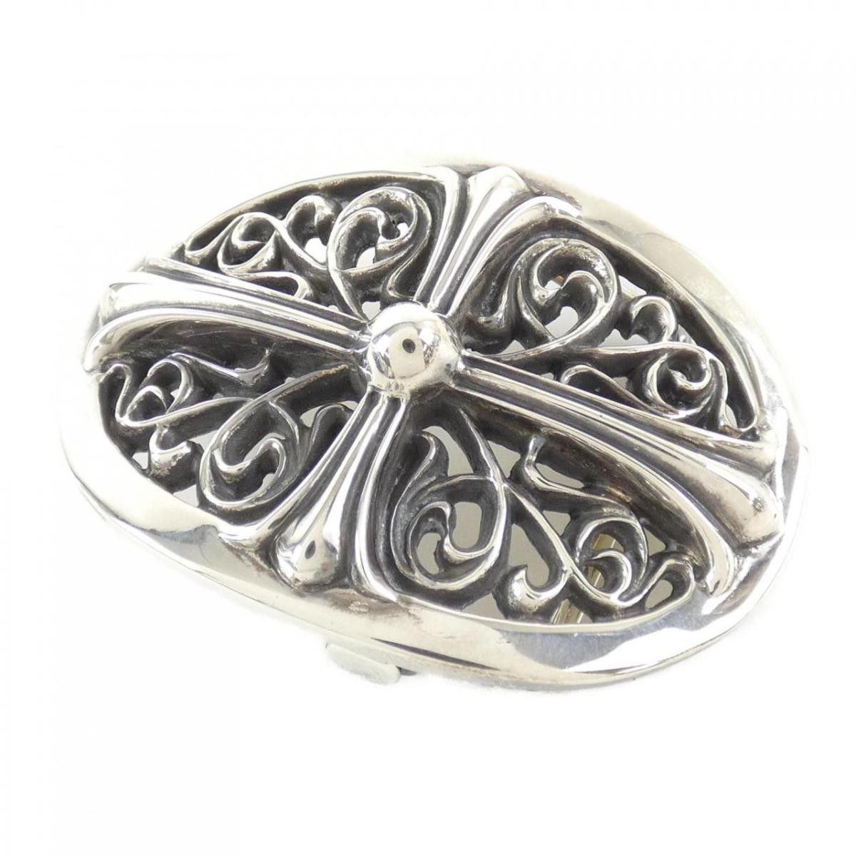 image of Chrome Hearts 1.5In Classic Oval Belt Buckle in Silver, Men's