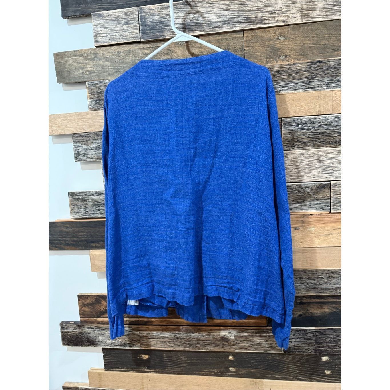 FLAX Flax linen blue button front jacket pockets size 1G (XL) Size XL / US 12-14 / IT 48-50 - 3 Thumbnail