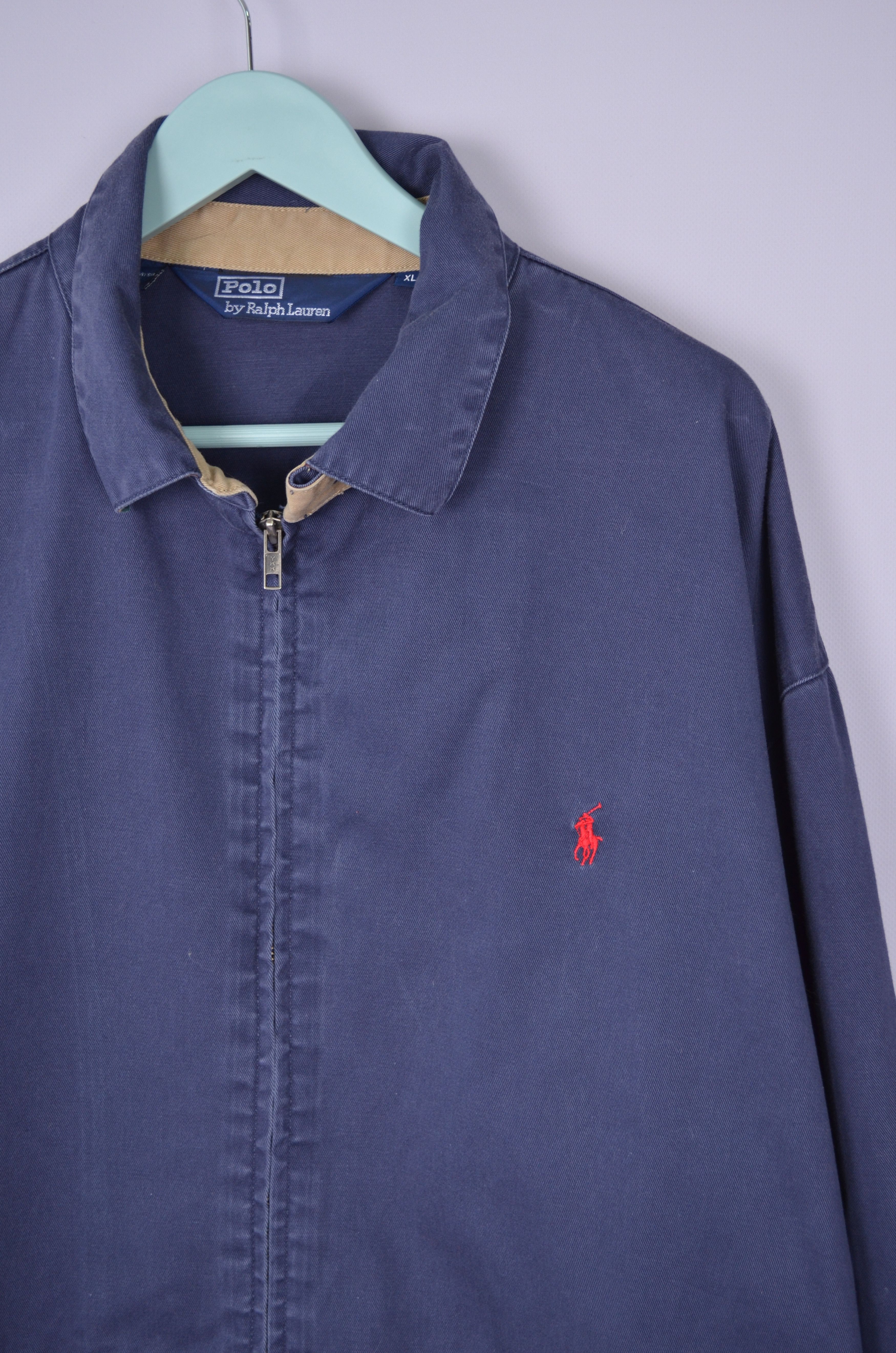 Polo Ralph Lauren × Vintage Polo Ralph Lauren Navy Bomber Jacket Vintage 90s Faded Size US XL / EU 56 / 4 - 4 Thumbnail
