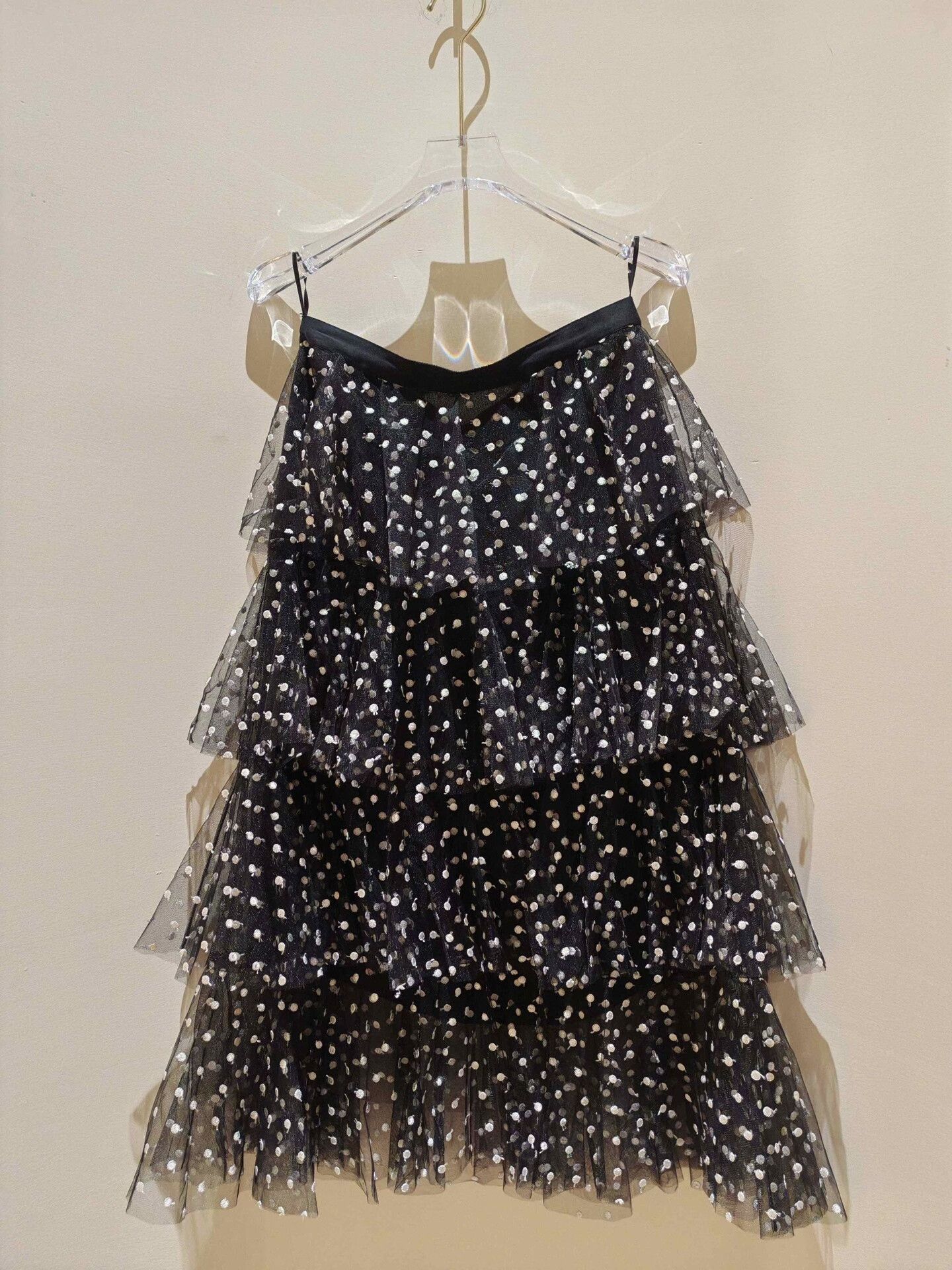 Philosophy di Lorenzo Serafini Philosophy Polka Dot Tulle Tiered Skirt Size 28" / US 6 / IT 42 - 1 Thumbnail