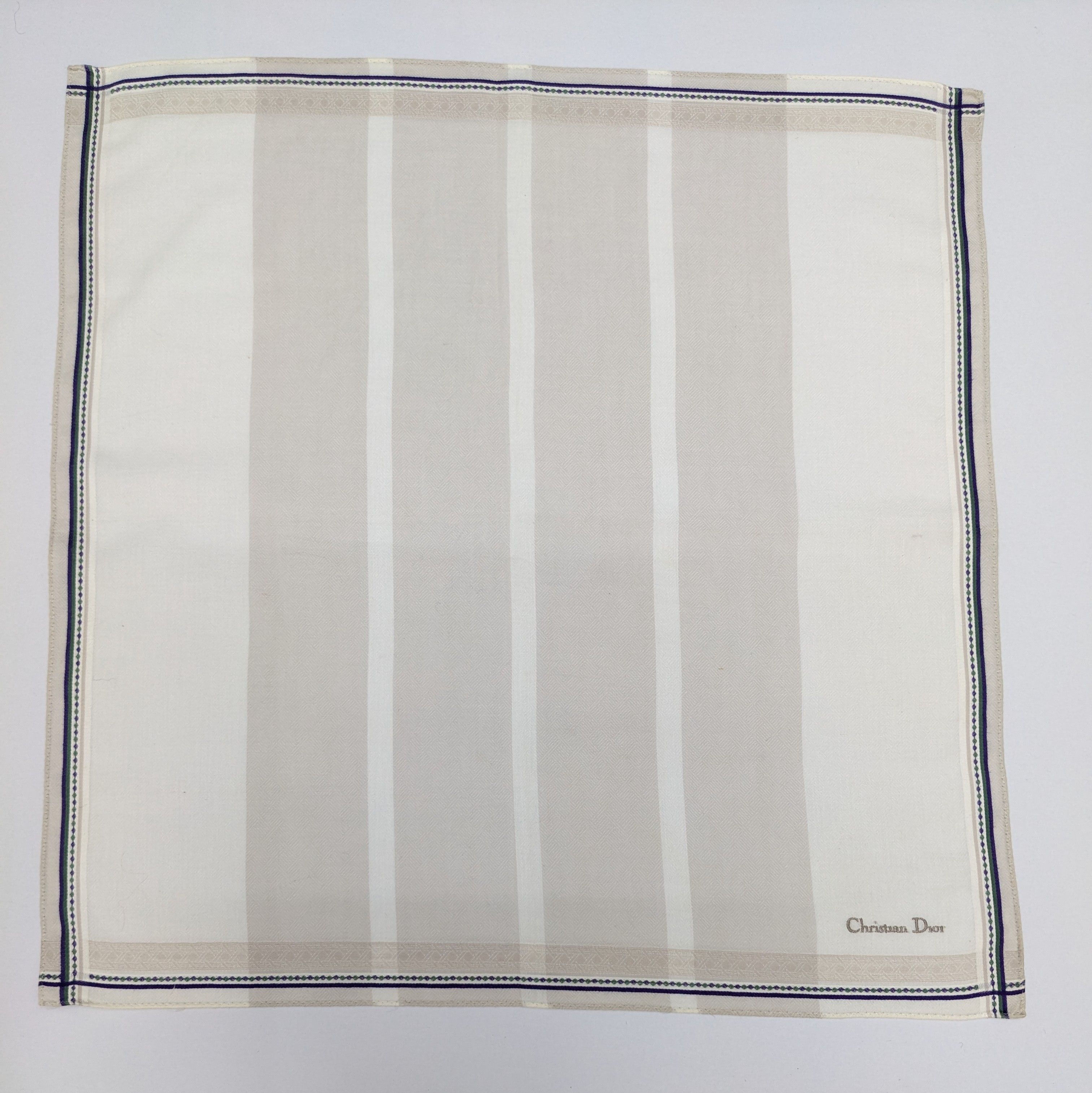 Christian Dior Monsieur VINTAGE CHRISTIAN DIOR STRIPED JACQUARD HANDKERCHIEF Size ONE SIZE - 3 Thumbnail
