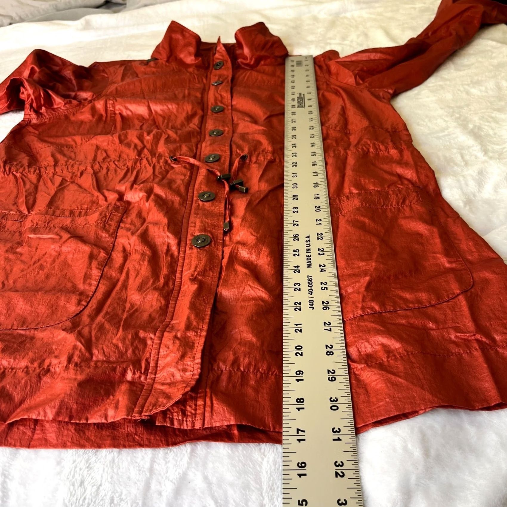 Vintage Chico's Zenergy Womens Windbreaker Jacket Coat Drawstring Orange Large 2 Nylon Zip Full Zip Lightweight Pockets Size XS / US 0-2 / IT 36-38 - 8 Thumbnail