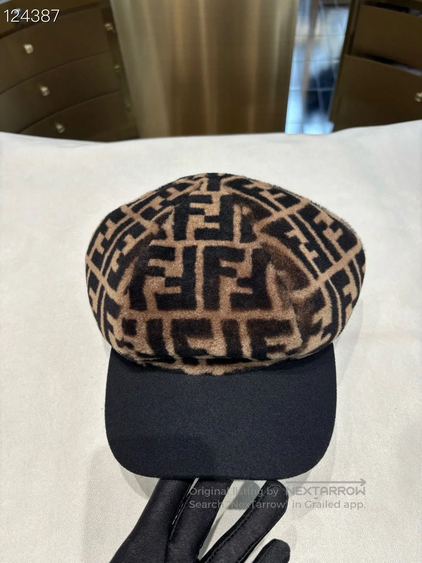 Fendi Fendi Brown FF Print Wool Baseball Cap. Size ONE SIZE - 1 Thumbnail
