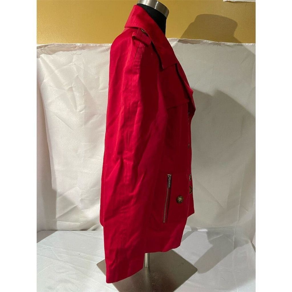 Michael Kors Michael Kors Red Double-Breasted Trench Coat Size Mid-Length Size M / US 6-8 / IT 42-44 - 4 Thumbnail