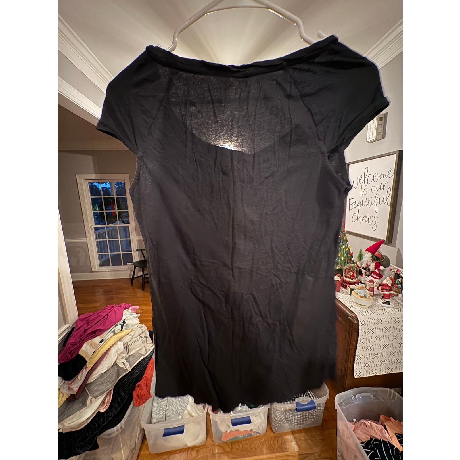 Loft LOFT Women’s Small Black Sheer Blouse Cap Sleeve Scoop Neck Size S / US 4 / IT 40 - 4 Thumbnail