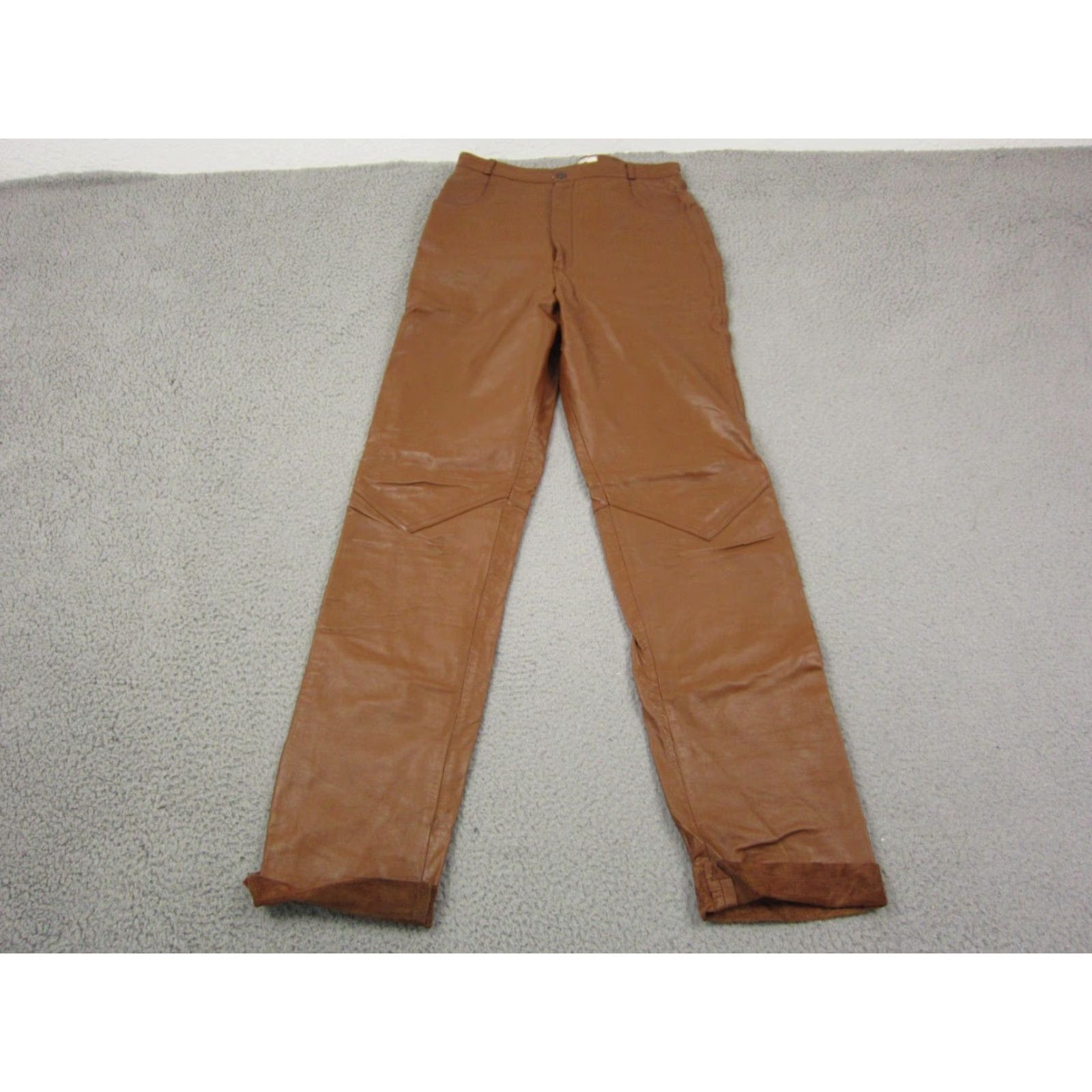 Vintage VINTAGE Vakko Leather Pants Womens 11/12 Brown Made in USA Disco 70s 80s Ladies Pants Leather Brown Vintage Vakko 11/12 Womens Boys Girls Mens Size 32" / US 10 / IT 46 - 2 Thumbnail