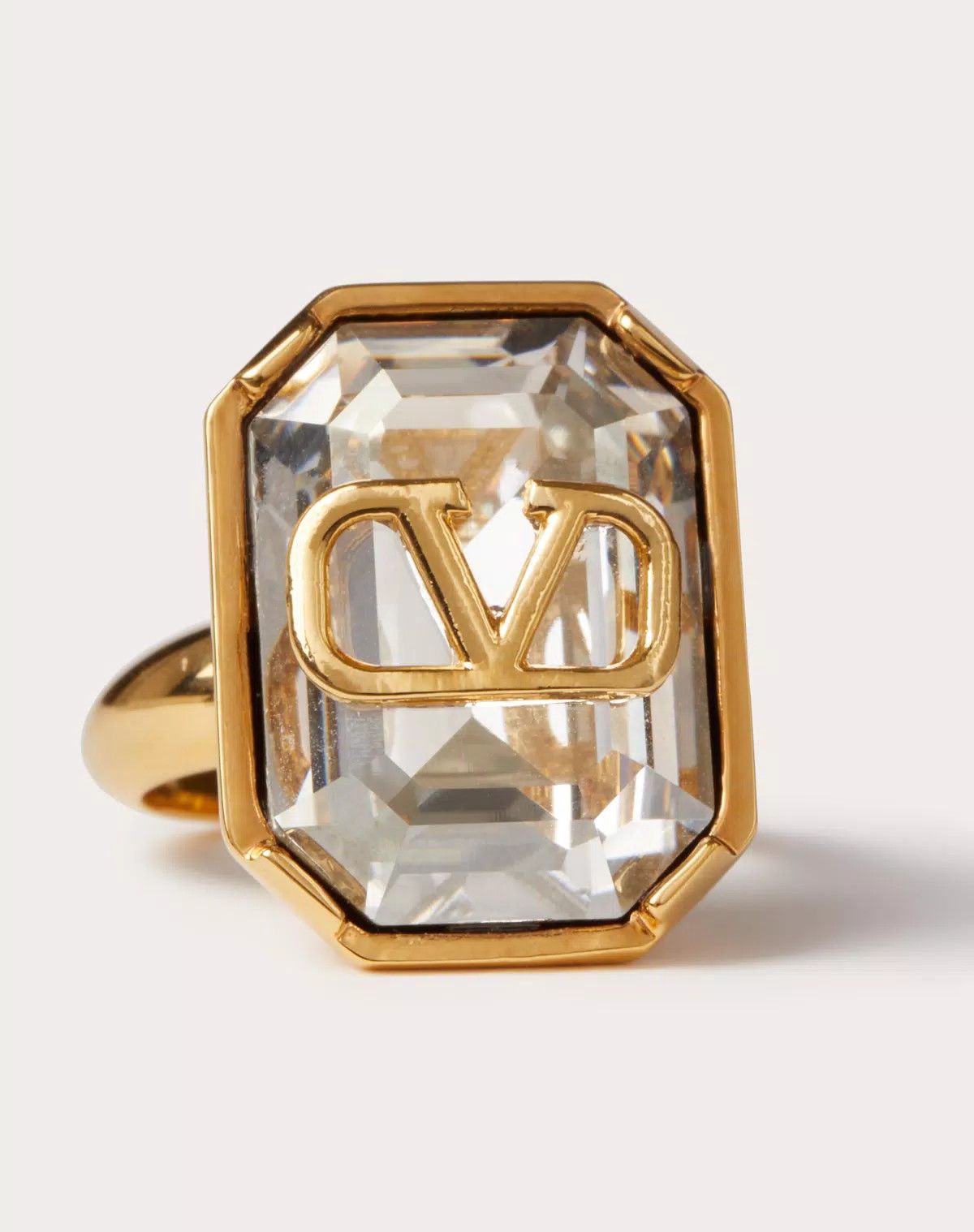 Valentino o1s1wg110426 Size: 15 / Vlogo Signature Metal Ring Crystals Size ONE SIZE - 2 Thumbnail