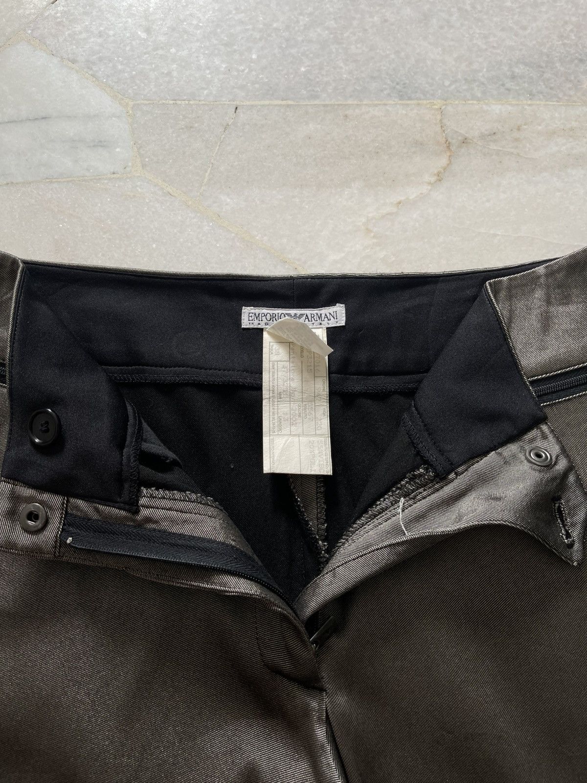Emporio Armani 2002 Emporio Armani Waist Pocket Metalic Pants Size US 27 - 5 Thumbnail