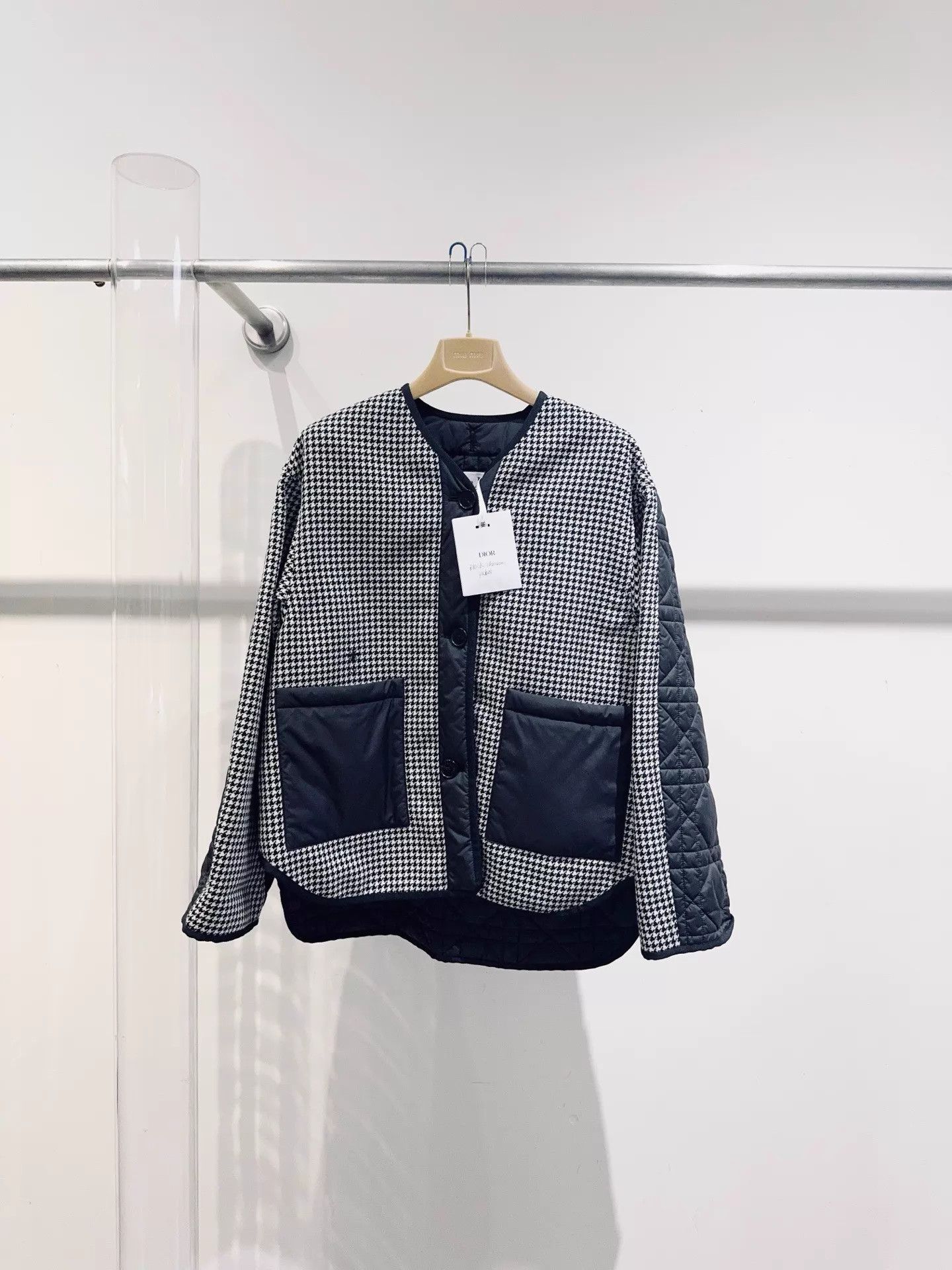 Dior Dior Houndstooth Padded Jacket F34 Size XS / US 0-2 / IT 36-38 - 1 Thumbnail