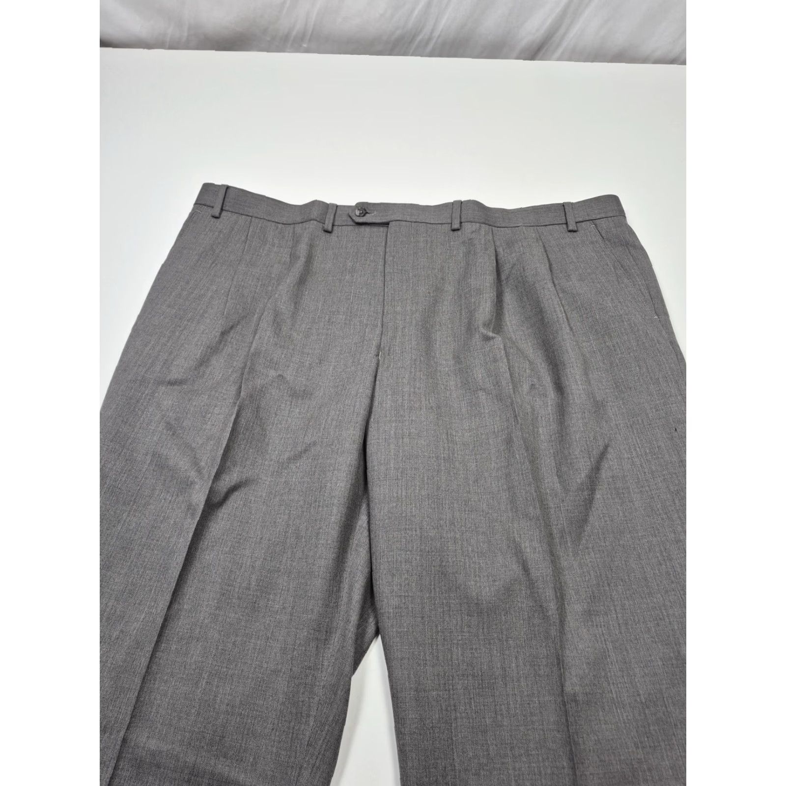 Ralph Lauren VINTAGE Lauren Ralph Lauren Dress Pants Mens 46x36 Gray Wool Pleated Unhemmed NWT Size US 30 / EU 46 - 2 Thumbnail