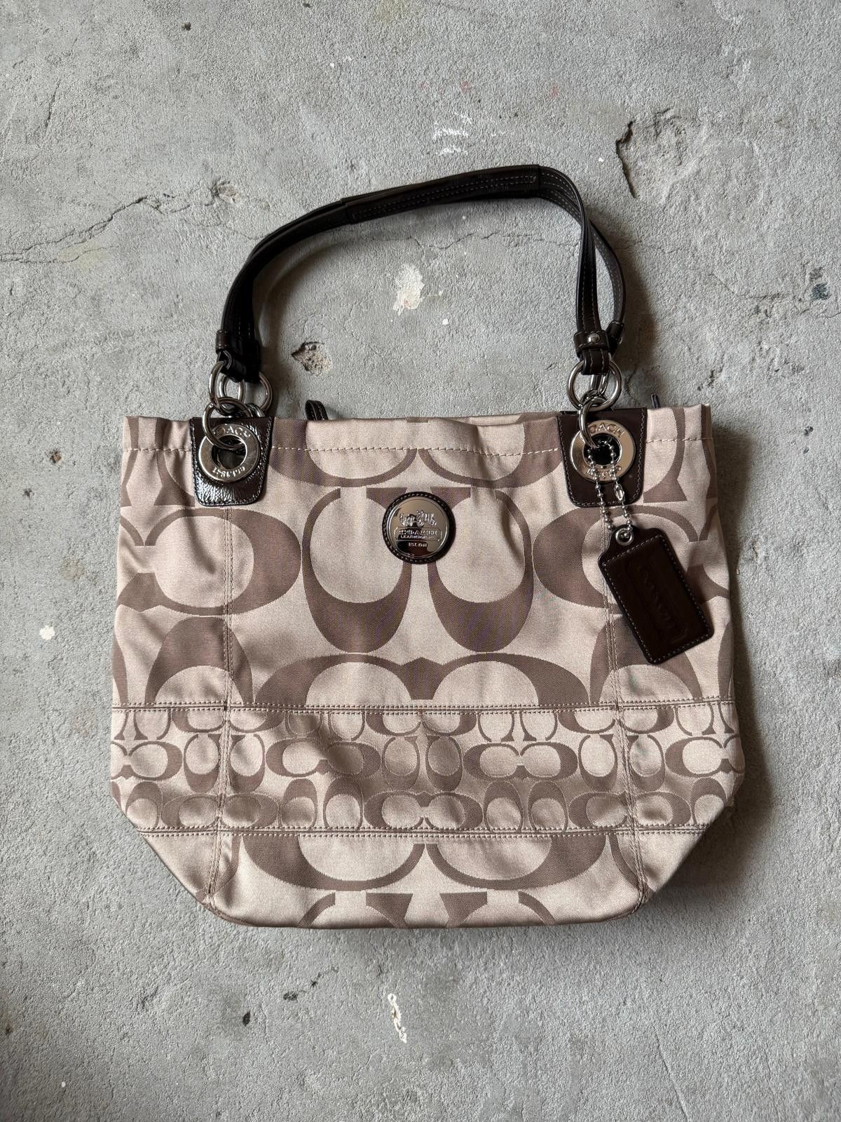Coach Coach Signature Multi Pattern Tote Bag Beige Size ONE SIZE - 1 Thumbnail