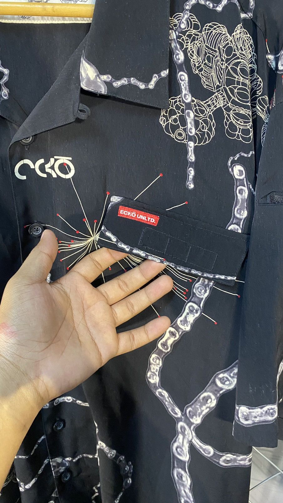 Ecko Unltd. × Japanese Brand × Vintage VINTAGE y2k ECKO UNLTD SHIRT RAYON AOP CHAIN XL Size US XL / EU 56 / 4 - 10 Thumbnail