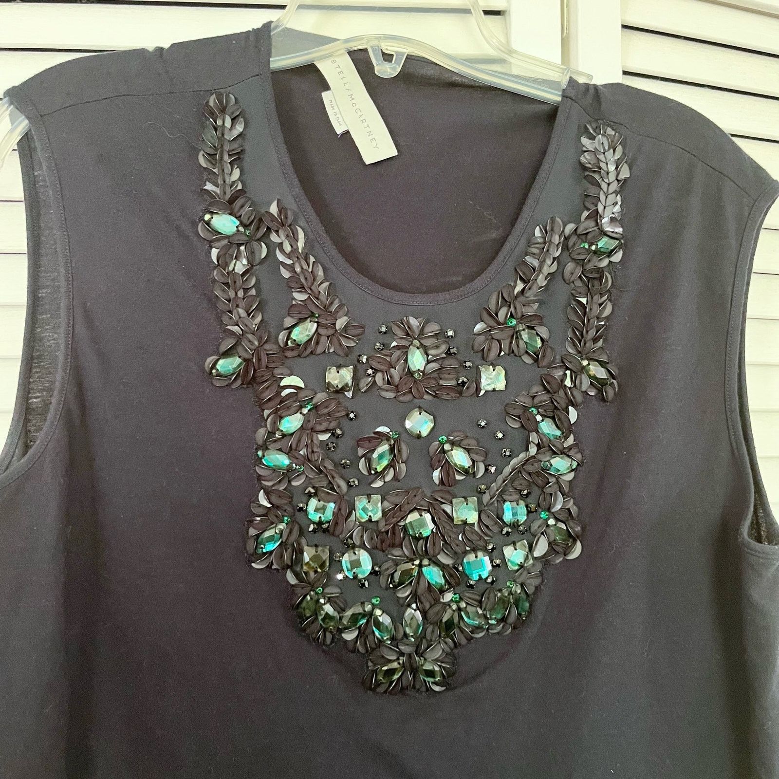 Stella McCartney STELLA MCCARTNEY Navy Embellished Jeweled Sleeveless Tunic Size M / US 6-8 / IT 42-44 - 6 Thumbnail