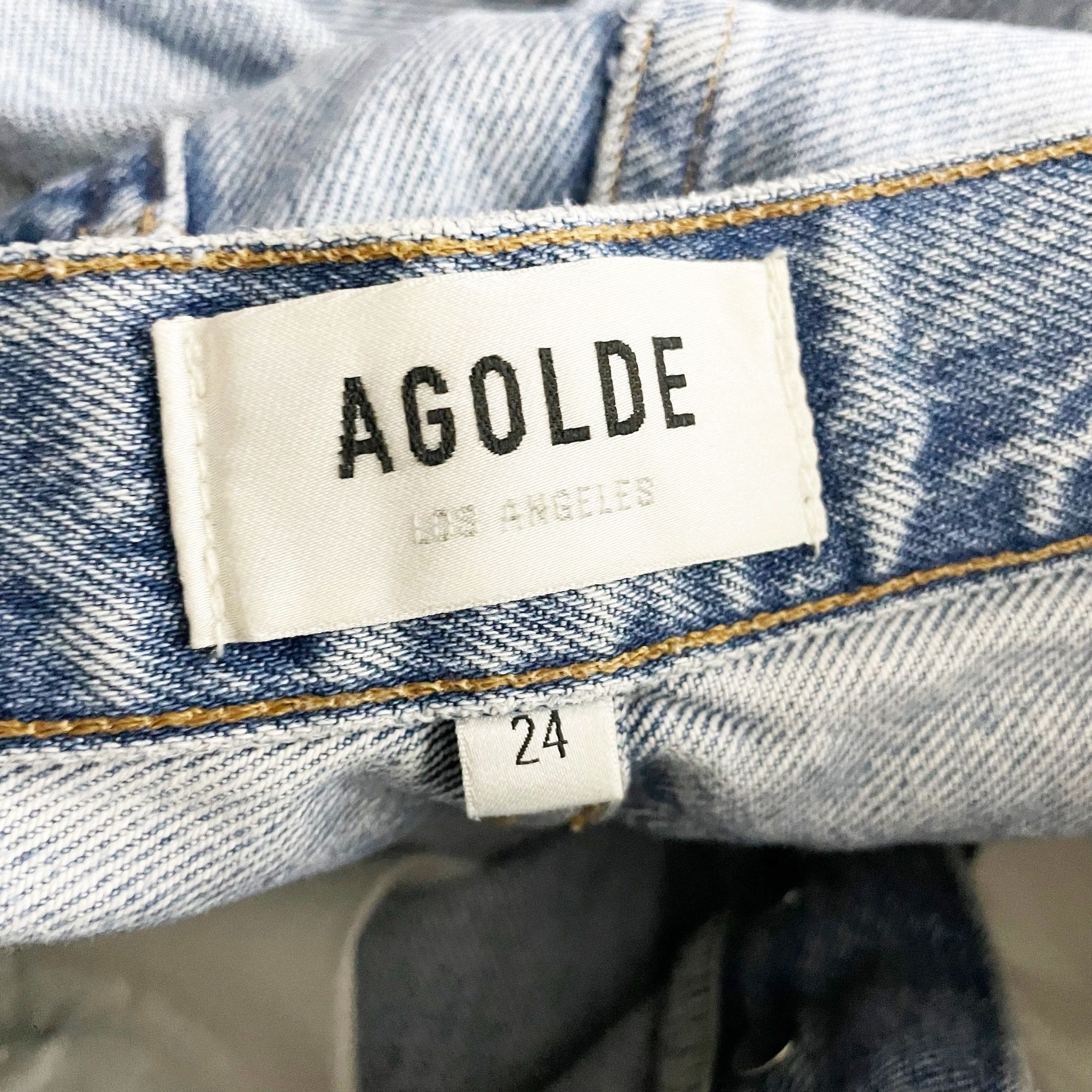 Agolde Agolde Mid Rise Cotton Straight Leg Fray Raw Size 24" / US 00 / IT 34 - 2 Thumbnail