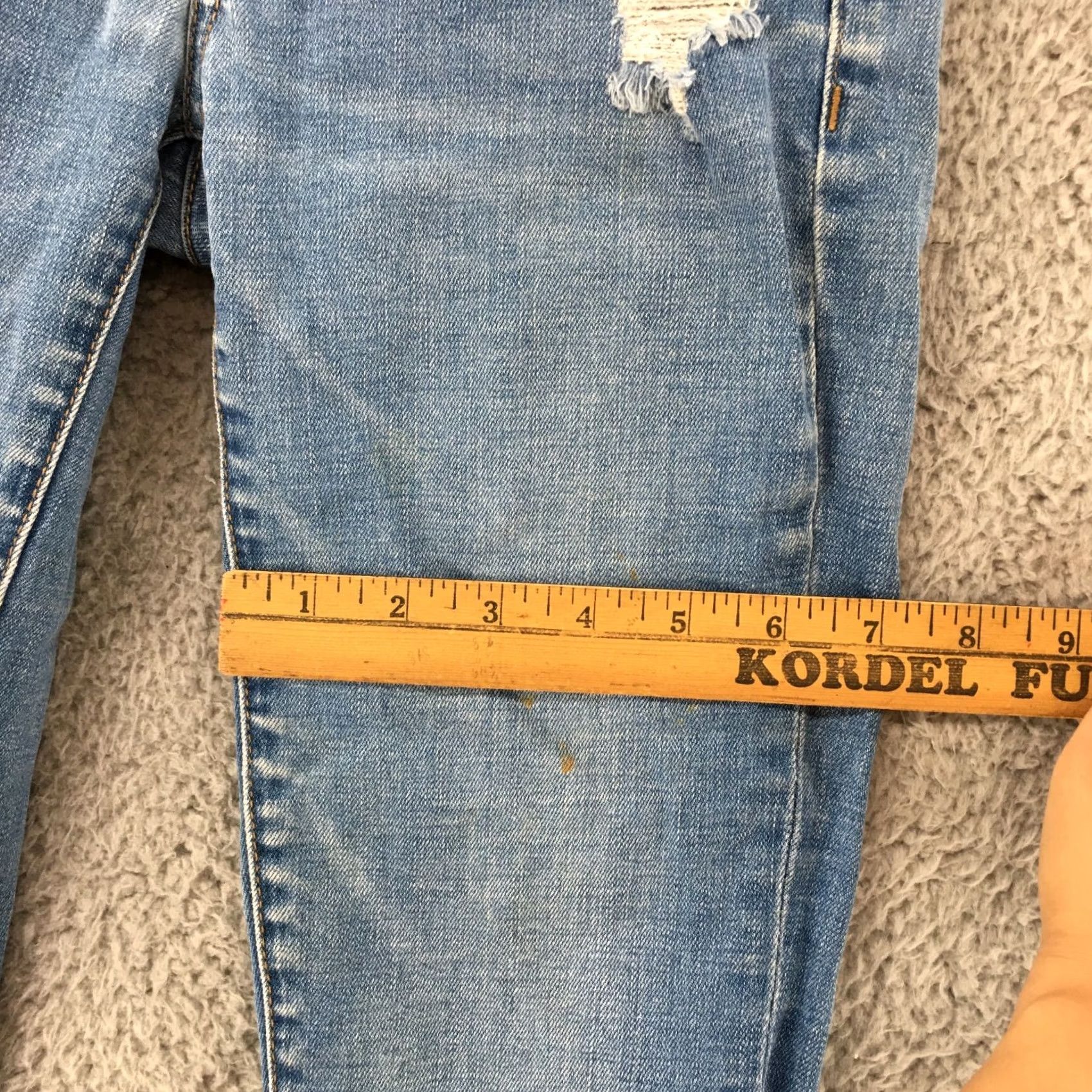 Vintage BLANKNYC Skinny Jeans Womens 25 Blue Denim Low Rise Ripped Casual Zip Fly Jeans Size 26" / US 2 / IT 38 - 6 Thumbnail