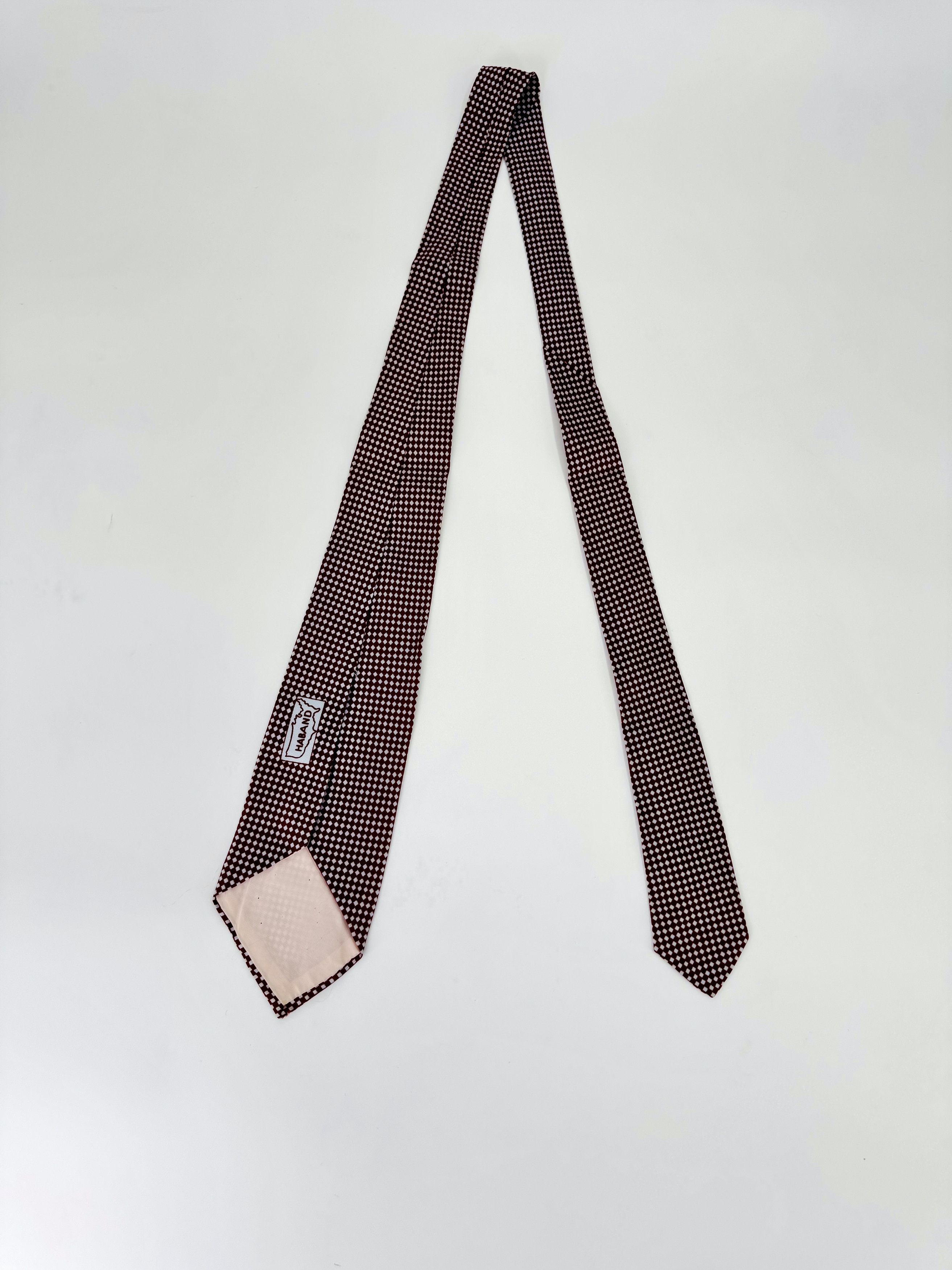 Haband Vintage Haband 1950s 50s Necktie Tie Burgundy Foulard Silk Size ONE SIZE - 2 Thumbnail