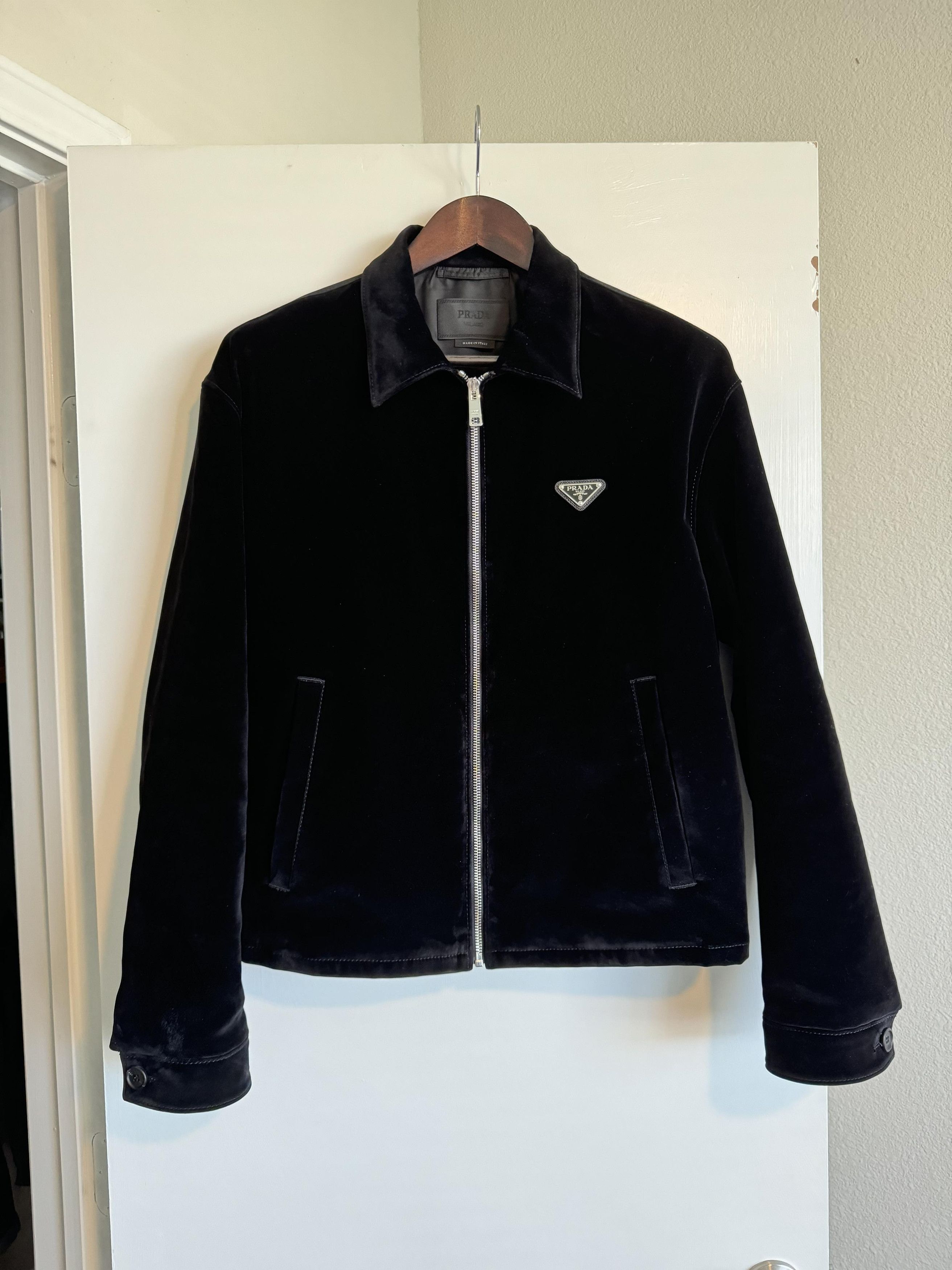 Cotton velvet blouson jacket